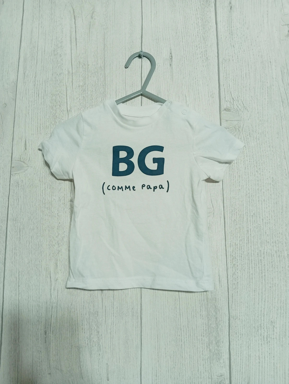 Lot de 2 T-shirt garcon - taille 6 mois ( 68 cm) - La halle - couleur blanc et marine – La Halle – taille 6-9 mois / 68 cm 2