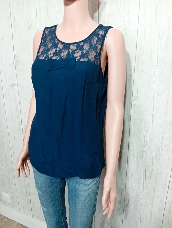 debardeur femme - taille M/38- Naf Naf - couleur marine – Naf Naf – taille M / 38 / 10 5