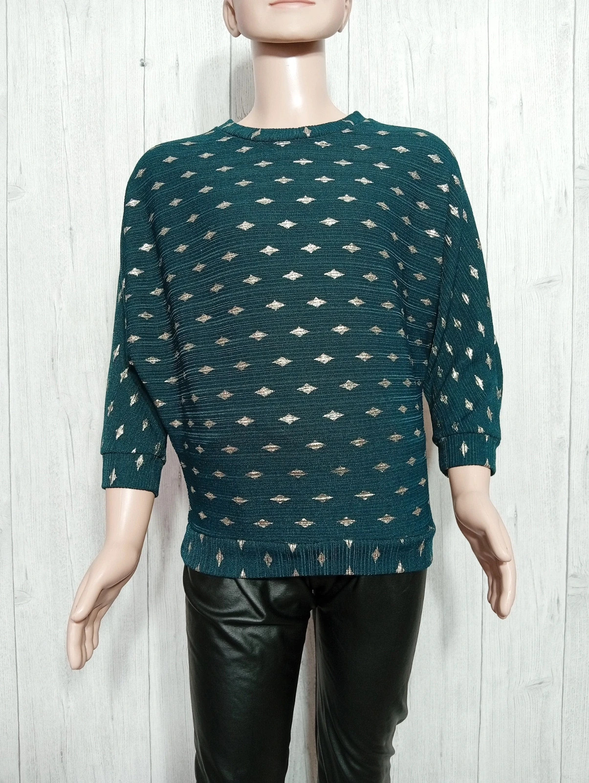 Blouse fille - Taille 8 ans - Couleur vert et dore – taille 8 ans / 128 cm