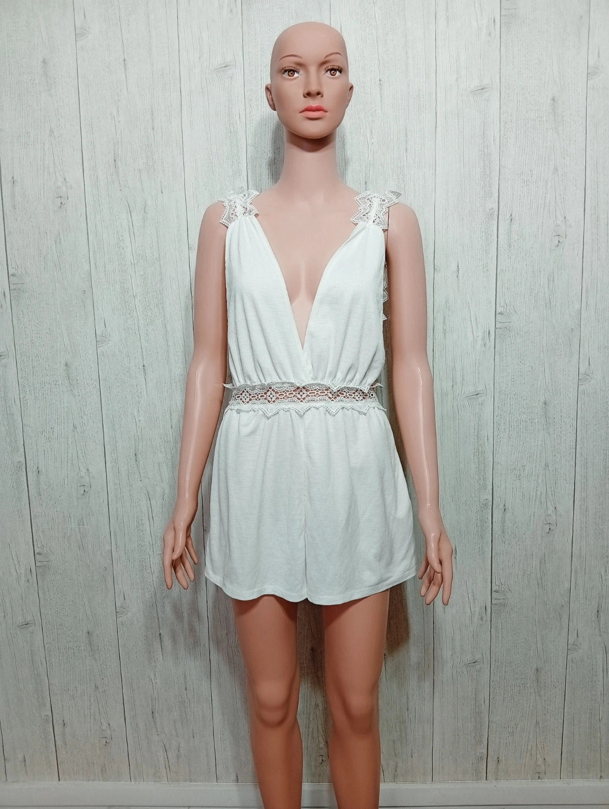 Combi short femme - Taille M/38- pull & bear - couleur blanc