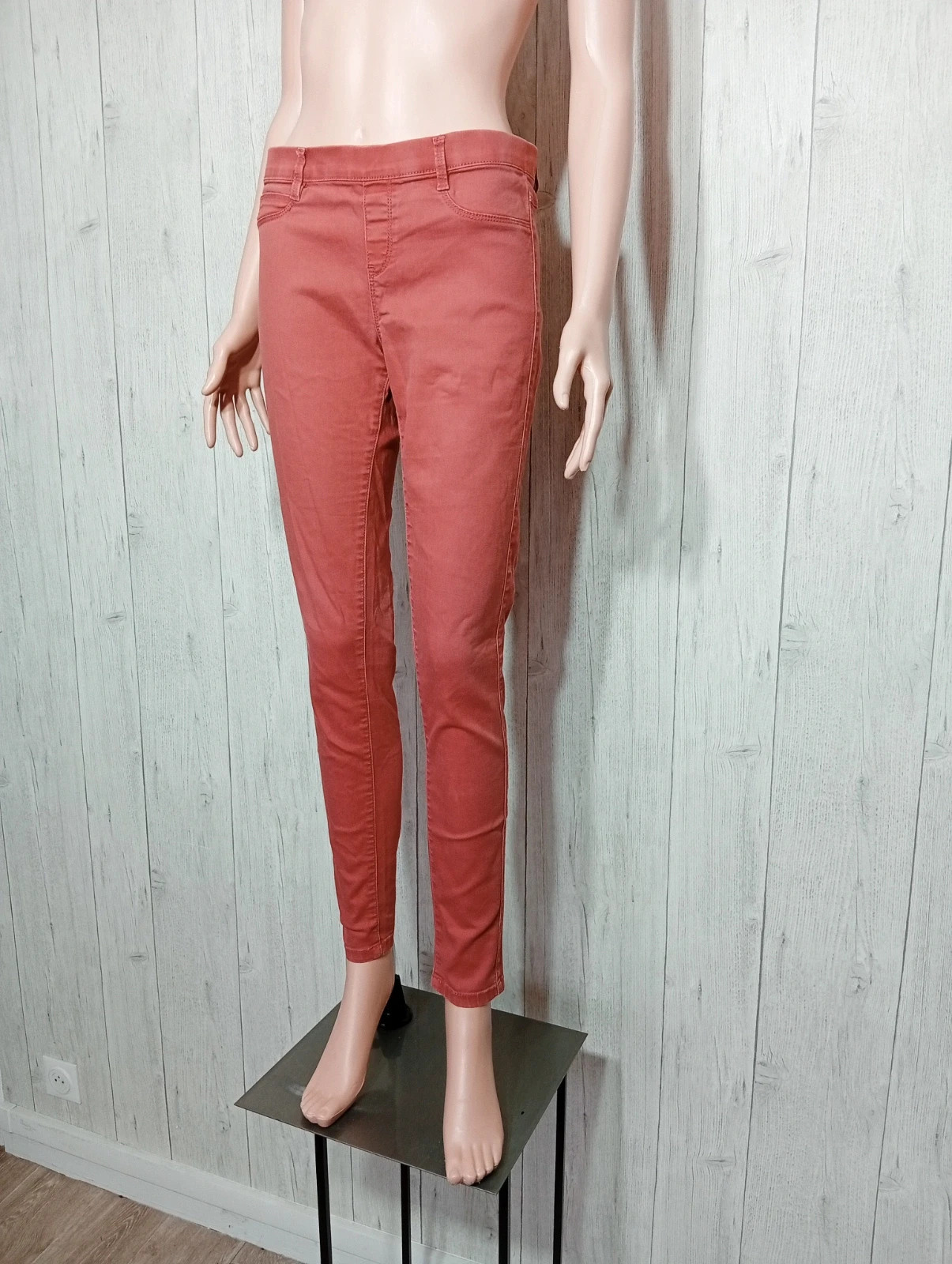 Pantalon skinny femme- taille M/38 - Camaieu - couleur corail – Camaïeu – taille M / 38 / 10 5