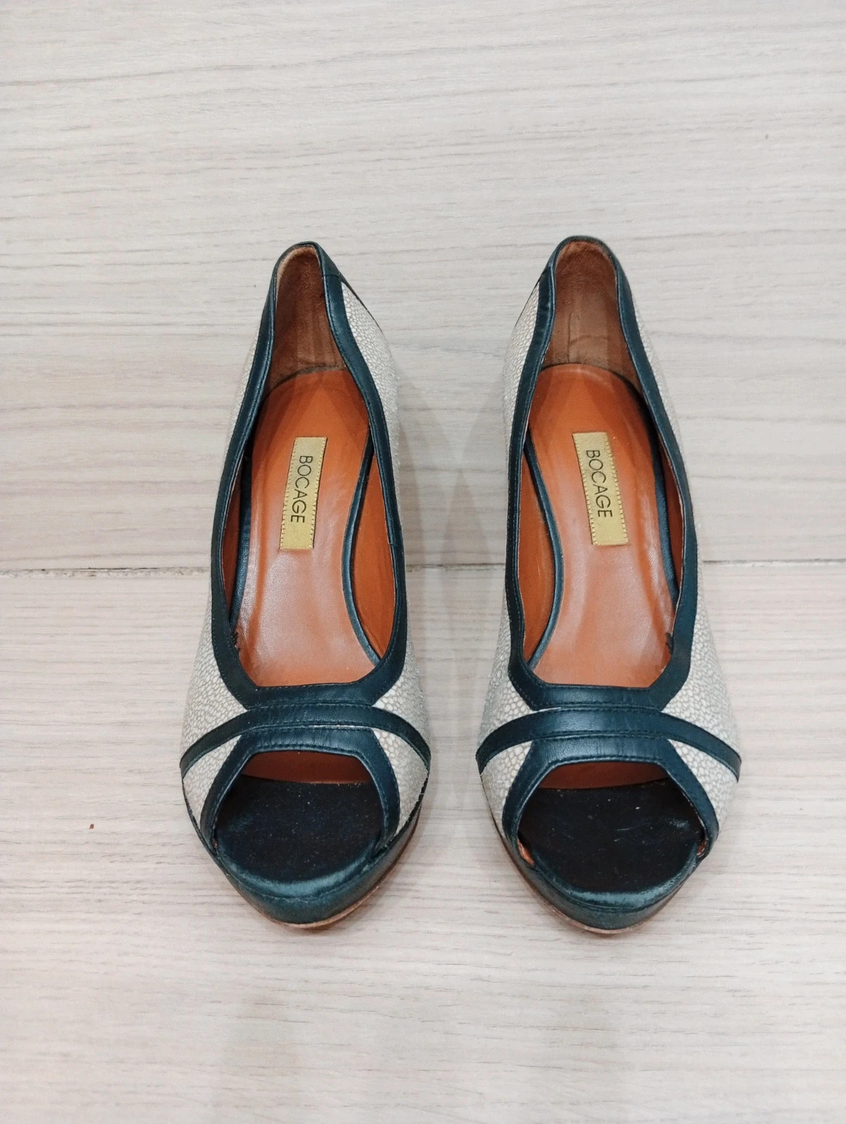 Chaussures à talon femme- Taille 37 - bocage - couleur beige et noir – Bocage – taille 37 5
