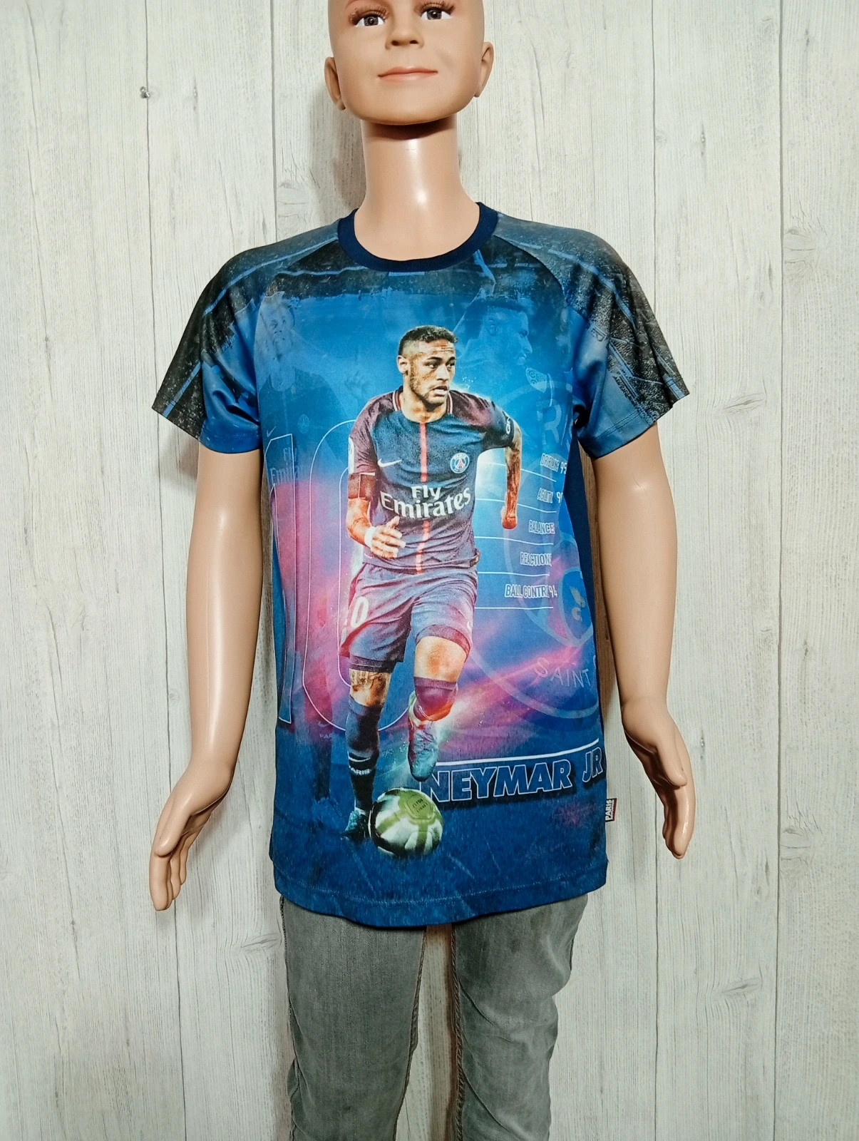 T-shirt manche courte garcon- Taille 12ans - paris saint Germain- Couleur bleu et marine