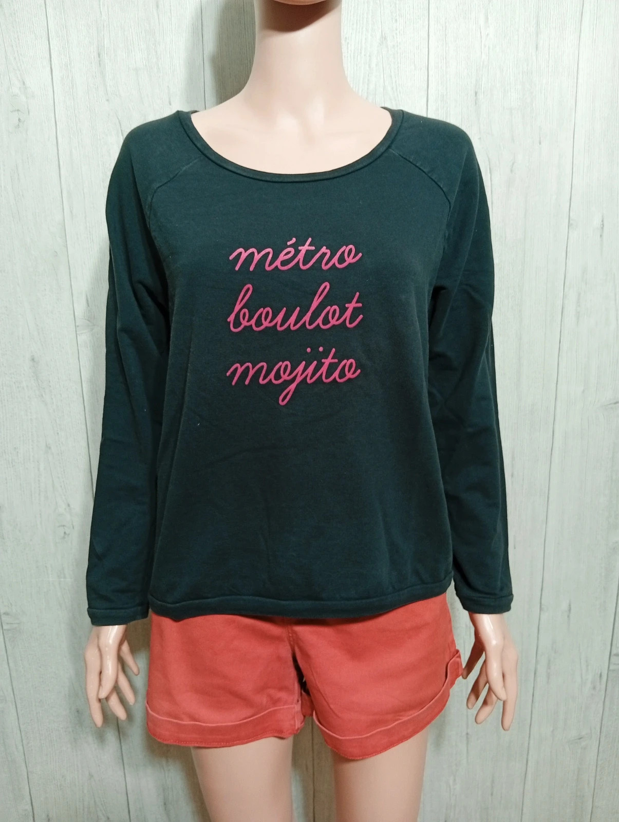 T-shirt femme - Taille L/40- icode- couleur marine et fushia