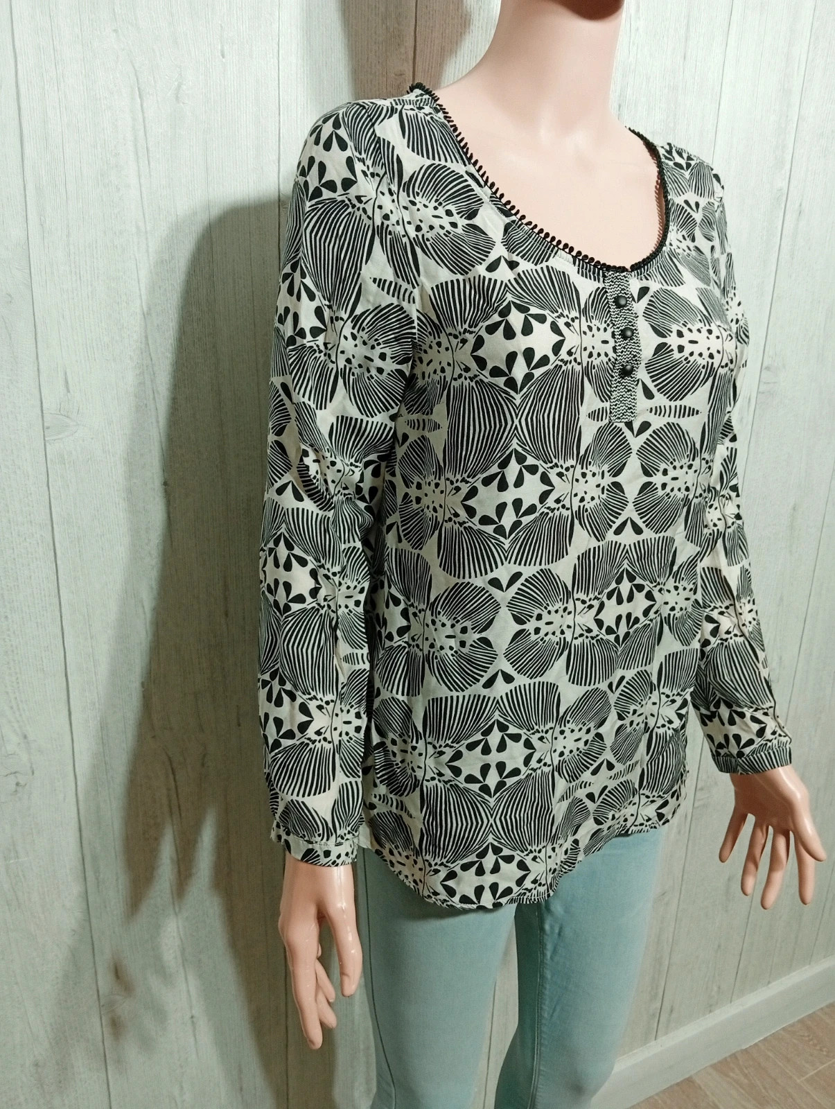 Blouse femme - Taille M/38 - one Step- couleur noir et beige – One step – taille M / 38 / 10 4