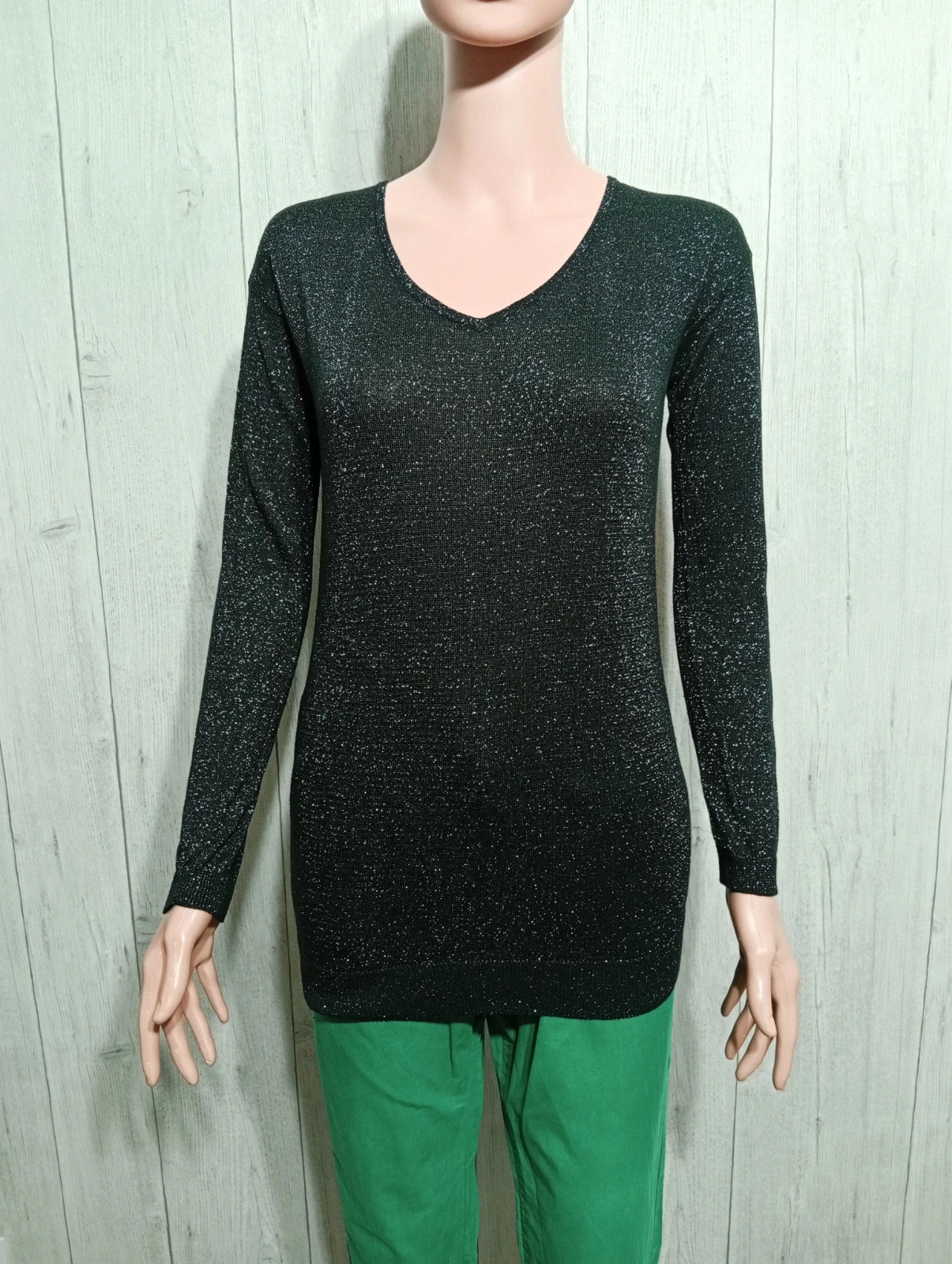 Blouse femme- Taille M/38 - promod- couleur noir et argente