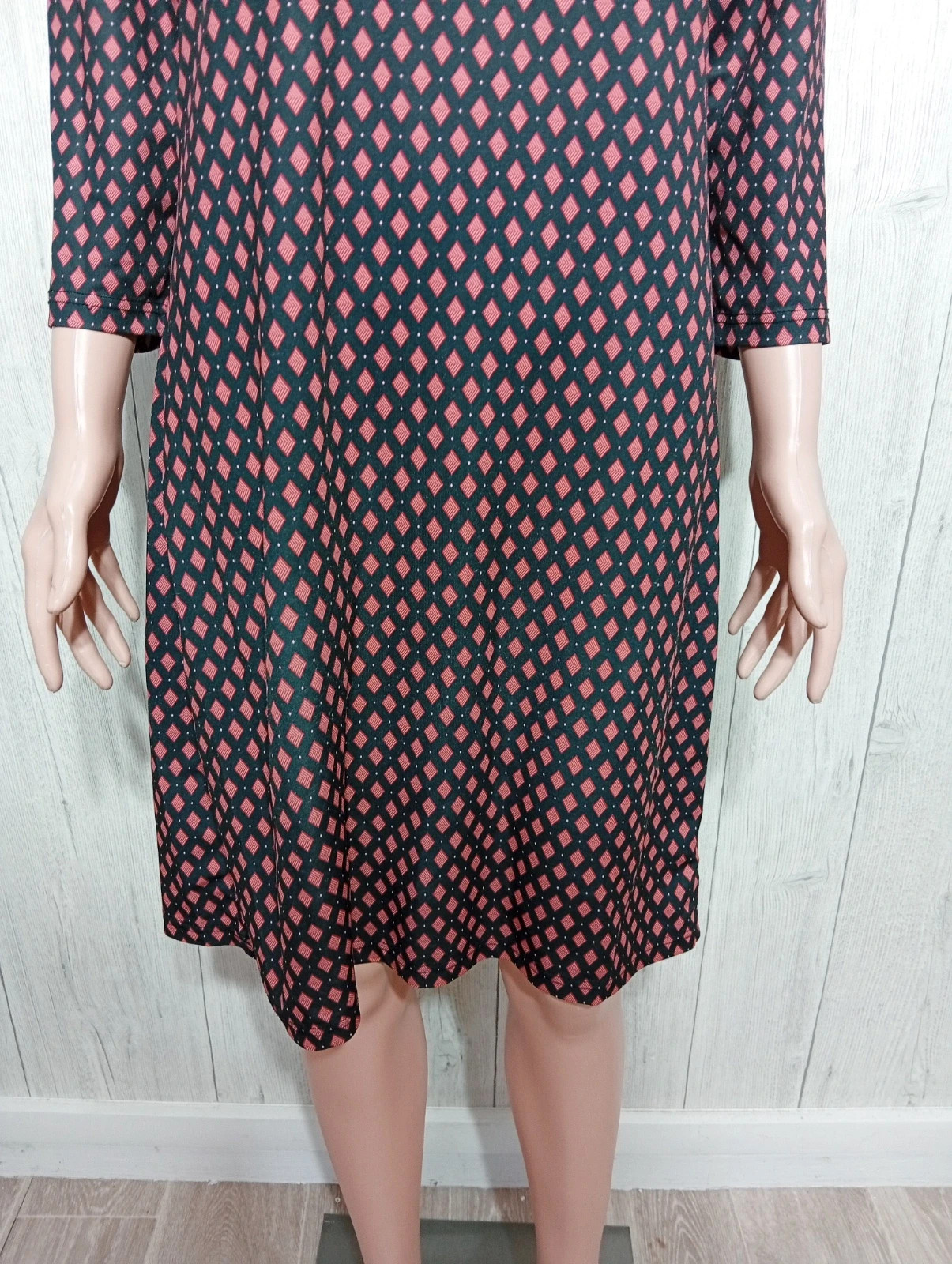 Robe casual femme - Taille M/38- inextenso- couleur noir et bordeaux – In Extenso – taille M / 38 / 10 3