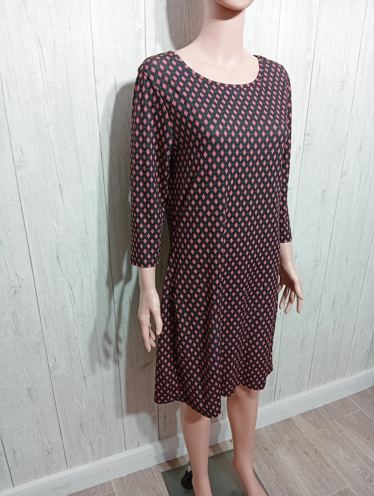 Robe casual femme - Taille M/38- inextenso- couleur noir et bordeaux – In Extenso – taille M / 38 / 10 4