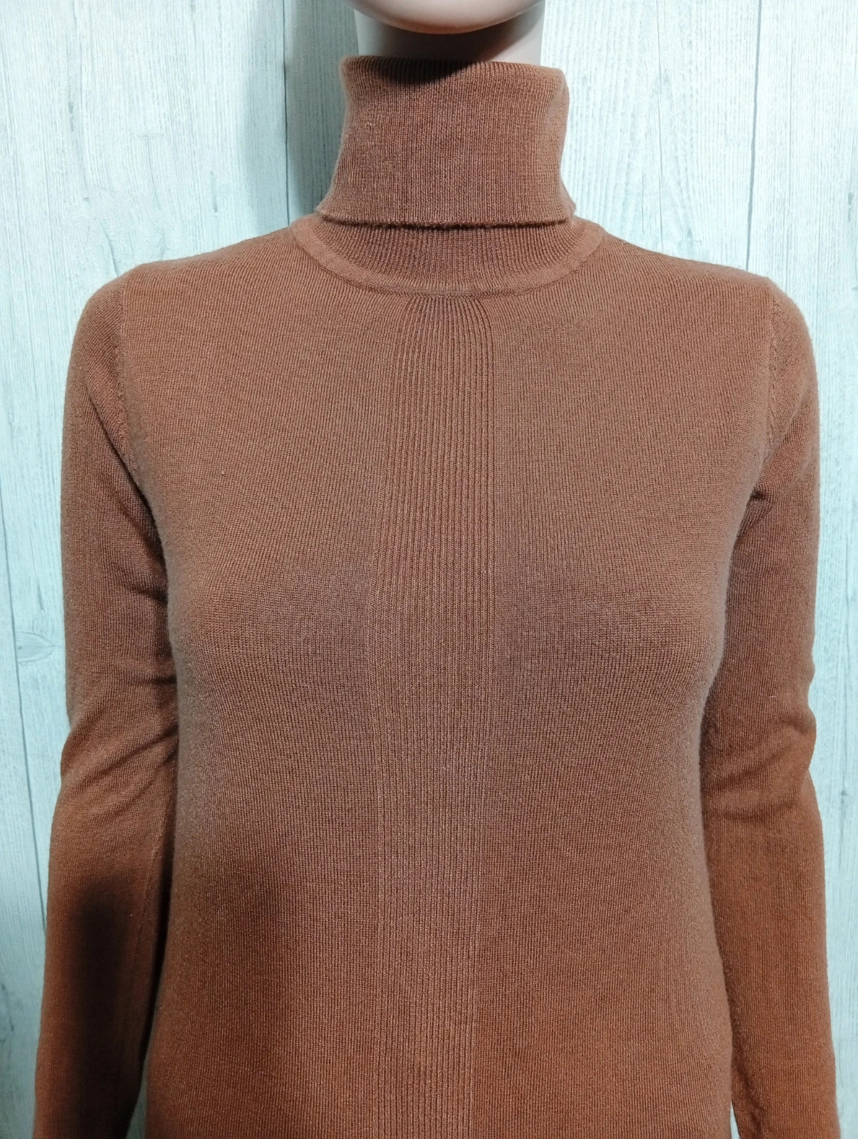 Pull à col roule femme - Taille XS/34- La Halle - couleur marron – La Halle – taille XS / 34 / 6 2