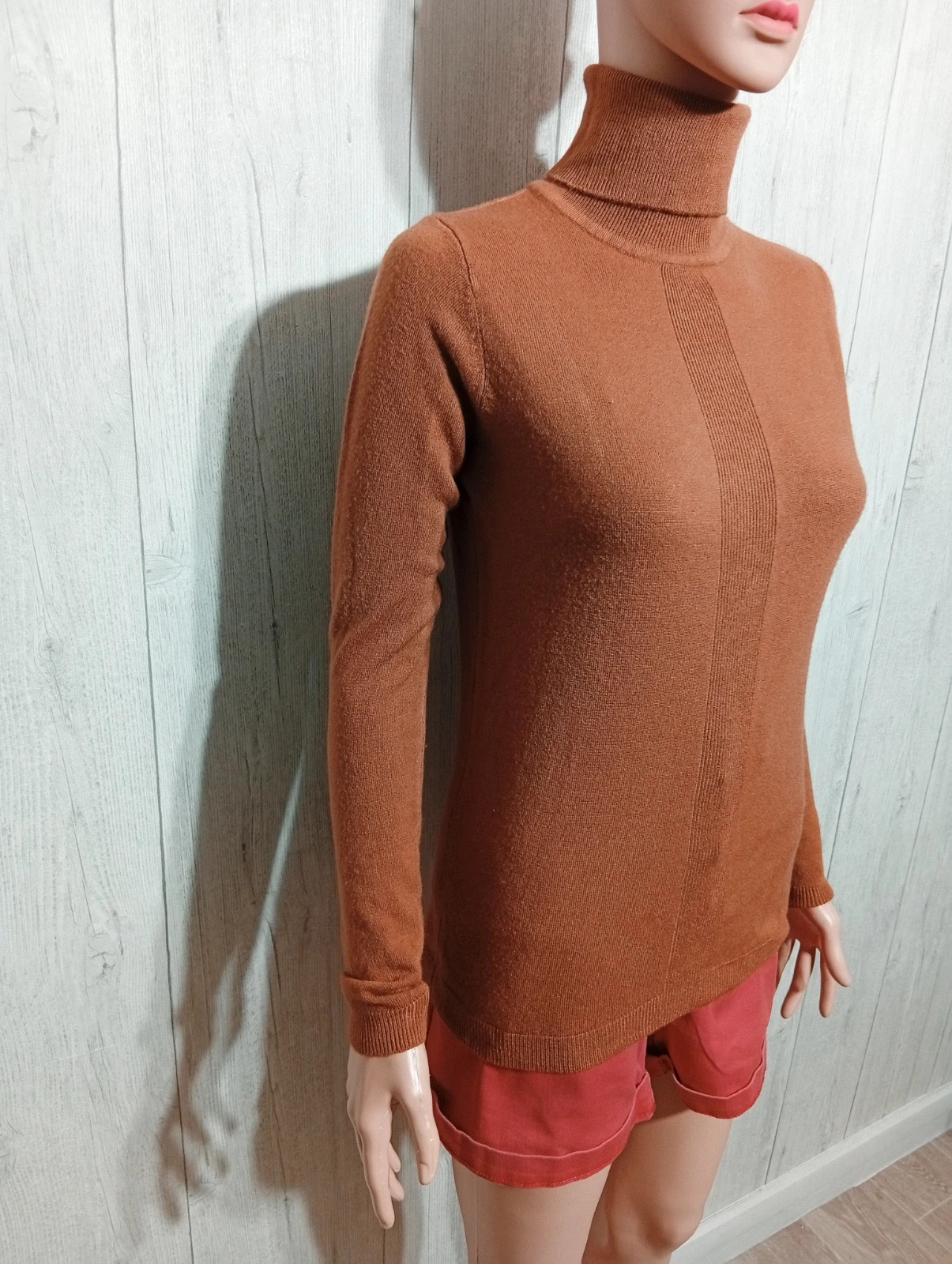 Pull à col roule femme - Taille XS/34- La Halle - couleur marron – La Halle – taille XS / 34 / 6 4