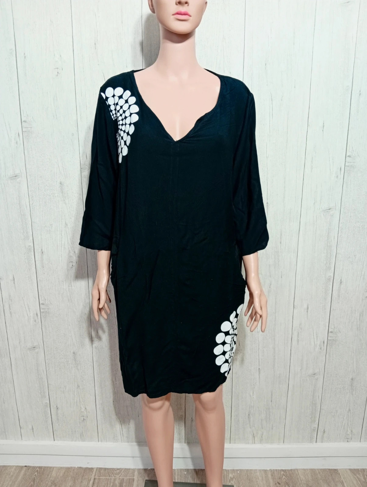 Tunique femme - Taille 50 - Blanche Porte - couleur noir et blanc