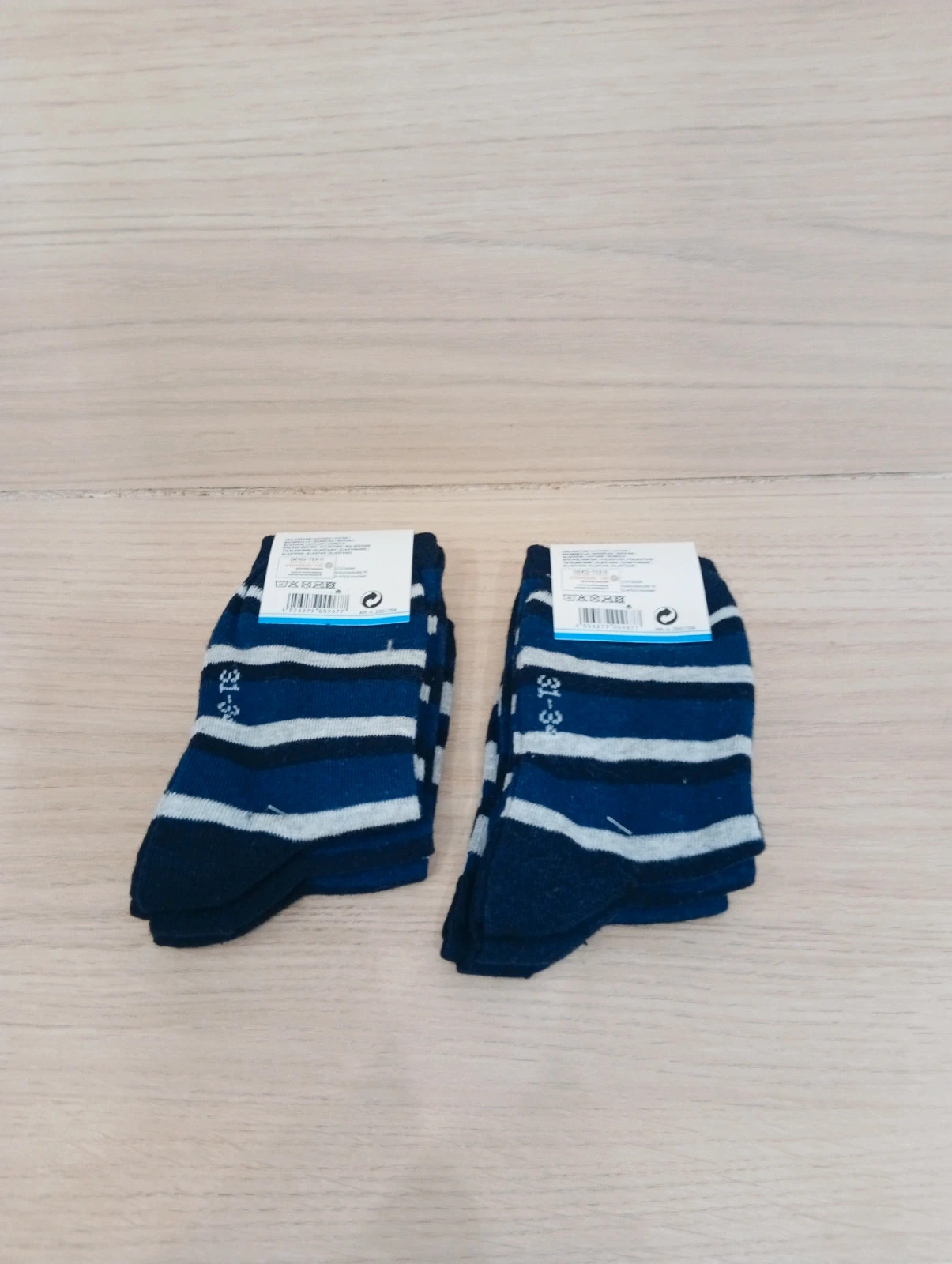 2 Lots de 3 paires de chaussettes garçon- Taille 21/34- Cozzi - couleur marine et gris – Cozzi – taille 31-33 4
