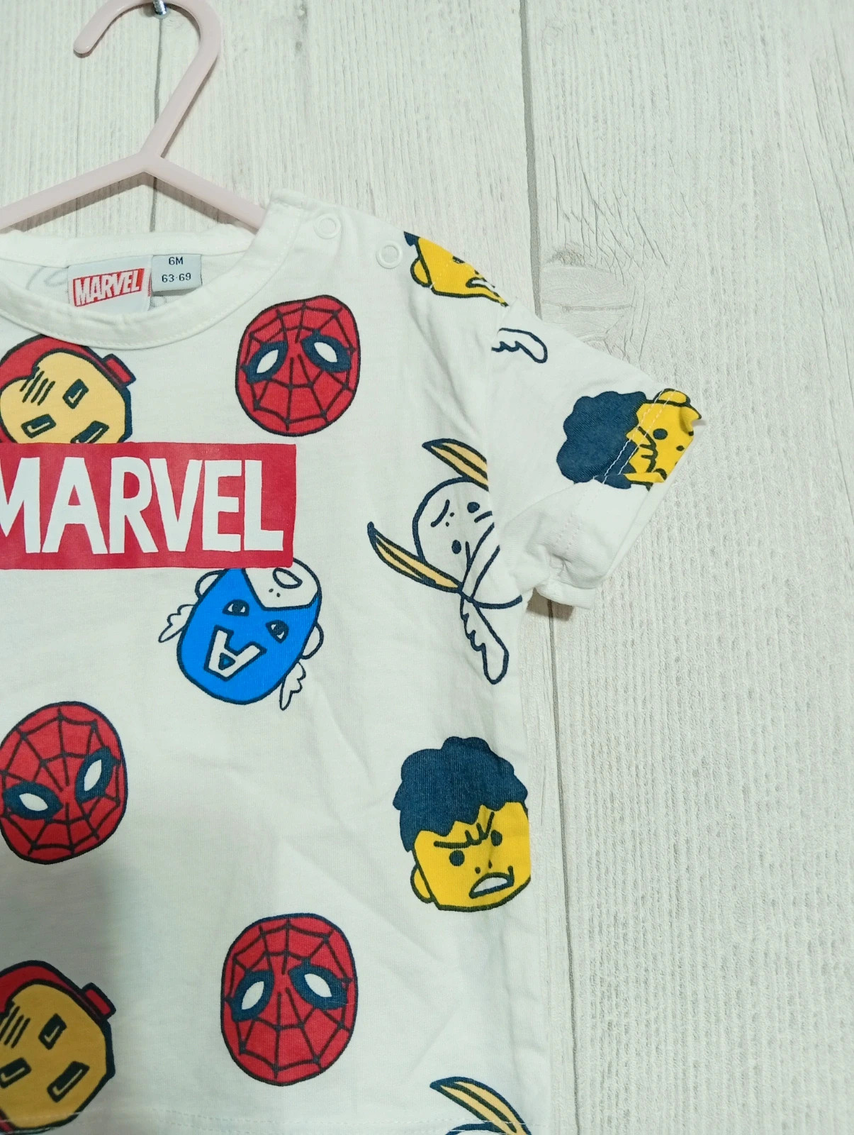 T-shirt garcon - Taille 6 mois ( 63/69 cm) - Marvel - couleur blanc multicolore – Marvel – taille 3-6 mois / 62 cm 5