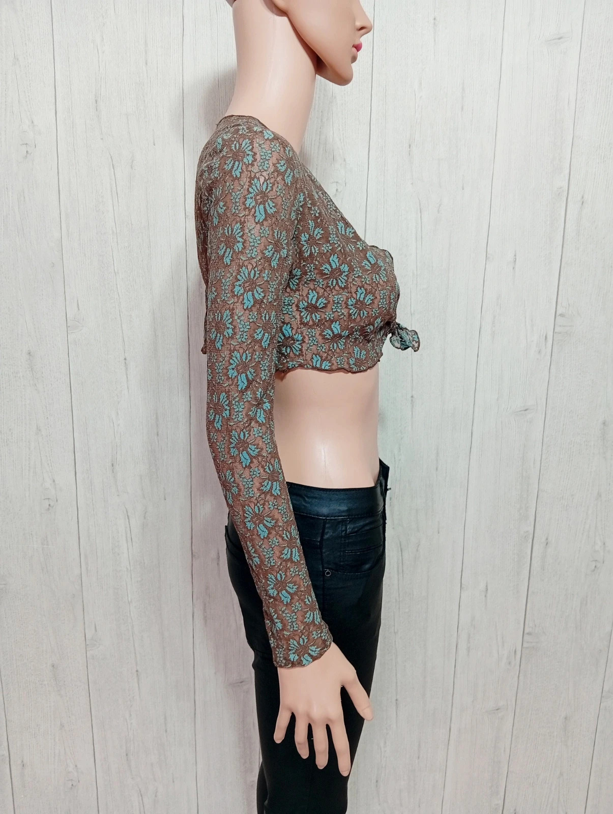 Boléro femme - Taille M/38 ( taille 1)- Astuces - couleur marron et turquoise – ASTUCES – taille M / 38 / 10 5