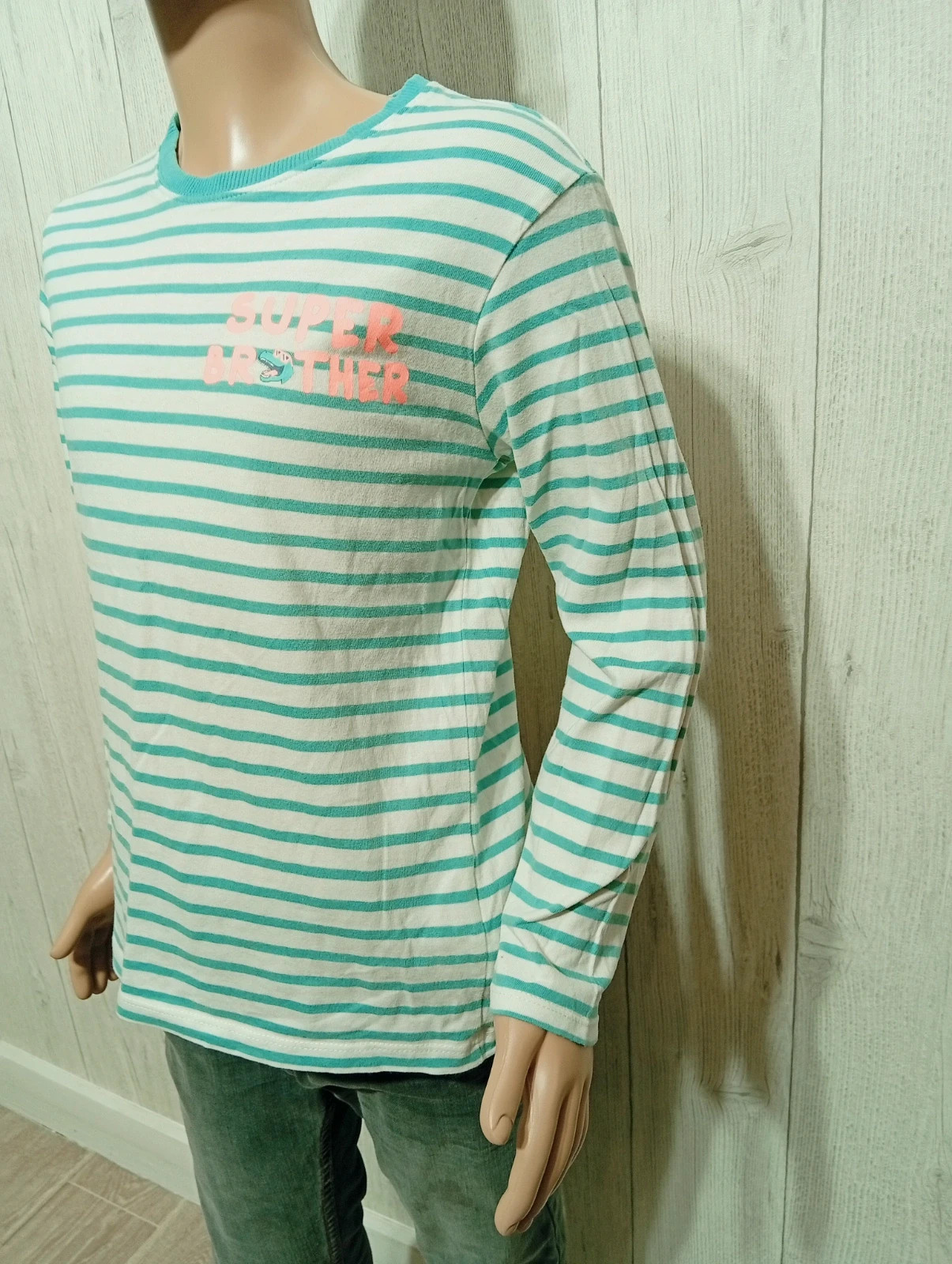 T-shirt manche longue garcon- Taille 8 ans (128 cm) - Tape à loeil- Couleur menthe et blanc – Tape à l'œil – taille 8 ans / 128 cm 5