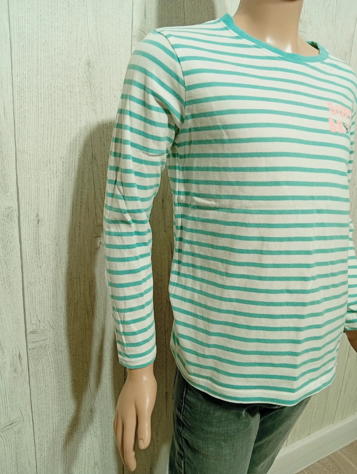 T-shirt manche longue garcon- Taille 8 ans (128 cm) - Tape à loeil- Couleur menthe et blanc – Tape à l'œil – taille 8 ans / 128 cm 4
