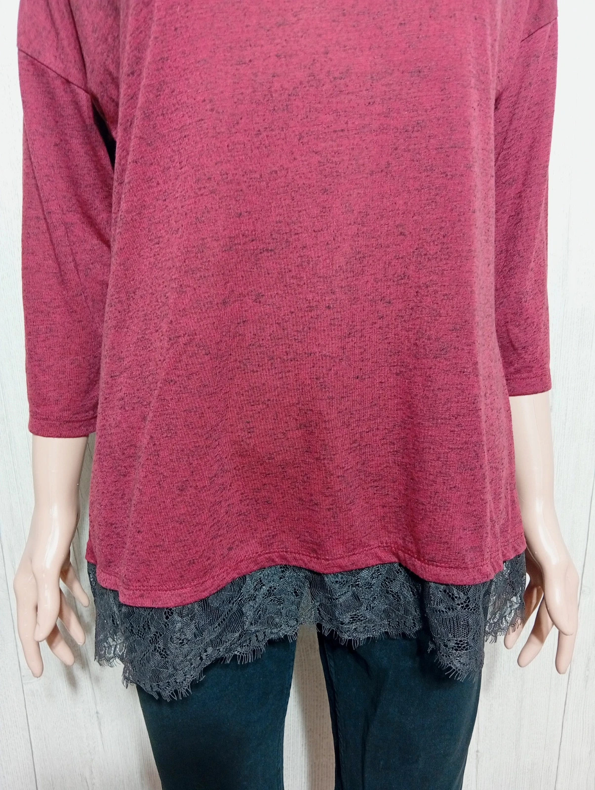Blouse femme- Taille M/38- Kiabi - couleur noir et bordeaux – Kiabi – taille M / 38 / 10 3