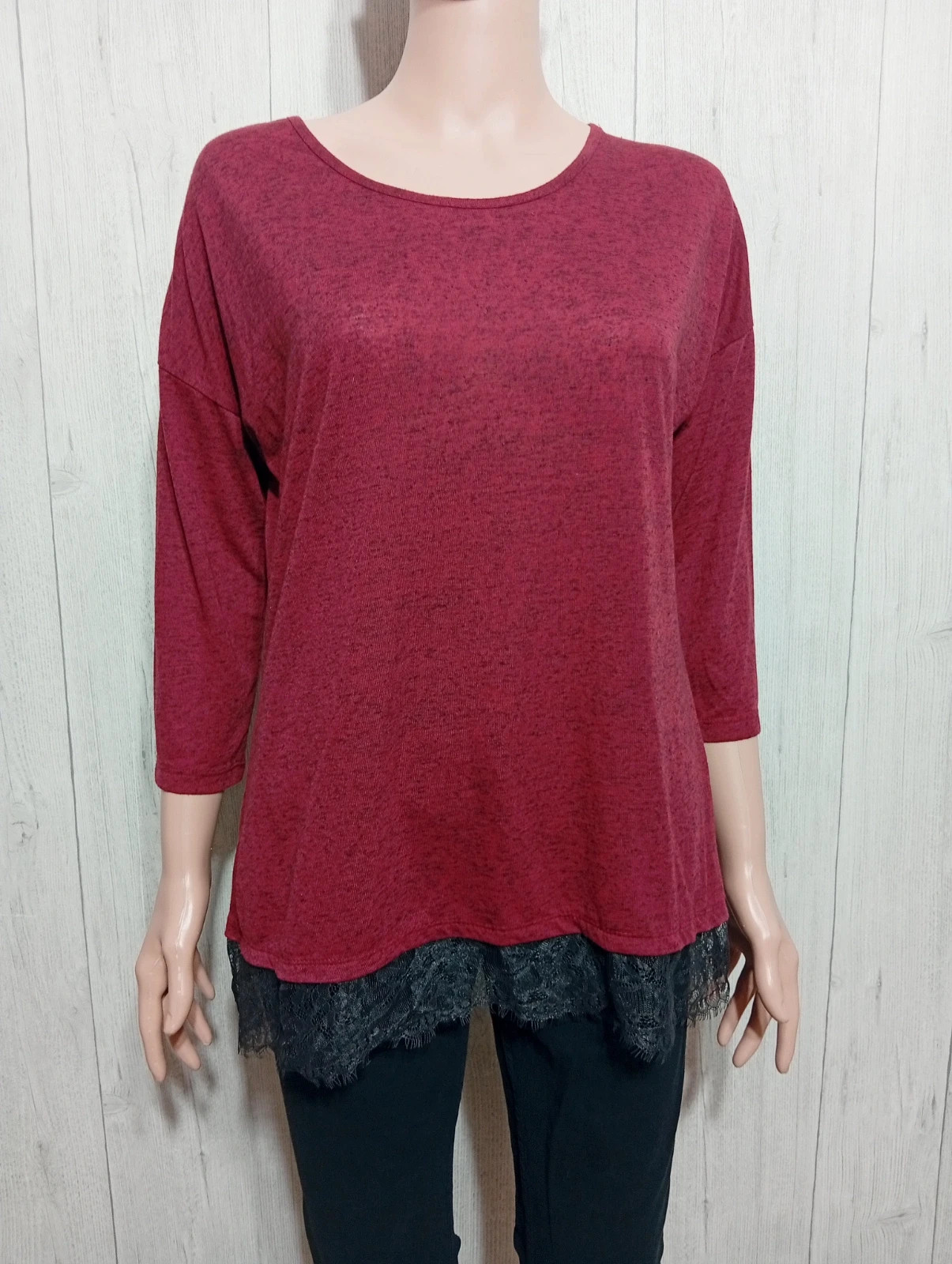 Blouse femme- Taille M/38- Kiabi - couleur noir et bordeaux – Kiabi – taille M / 38 / 10