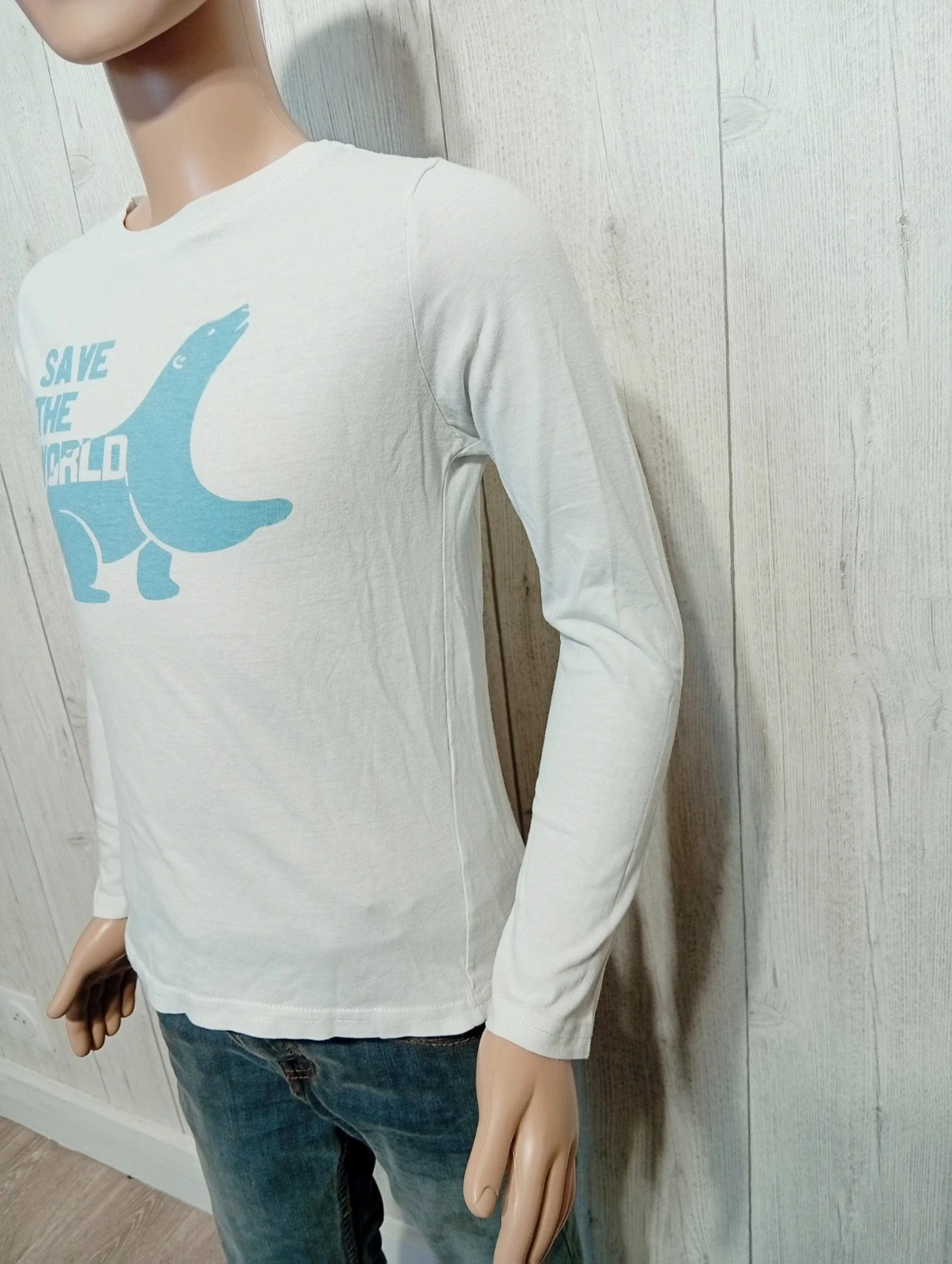 T-shirt garcon - Taille 8 ans ( 126/131 cm) - kiabi - couleur bleu et blanc – Kiabi – taille 8 ans / 128 cm 5