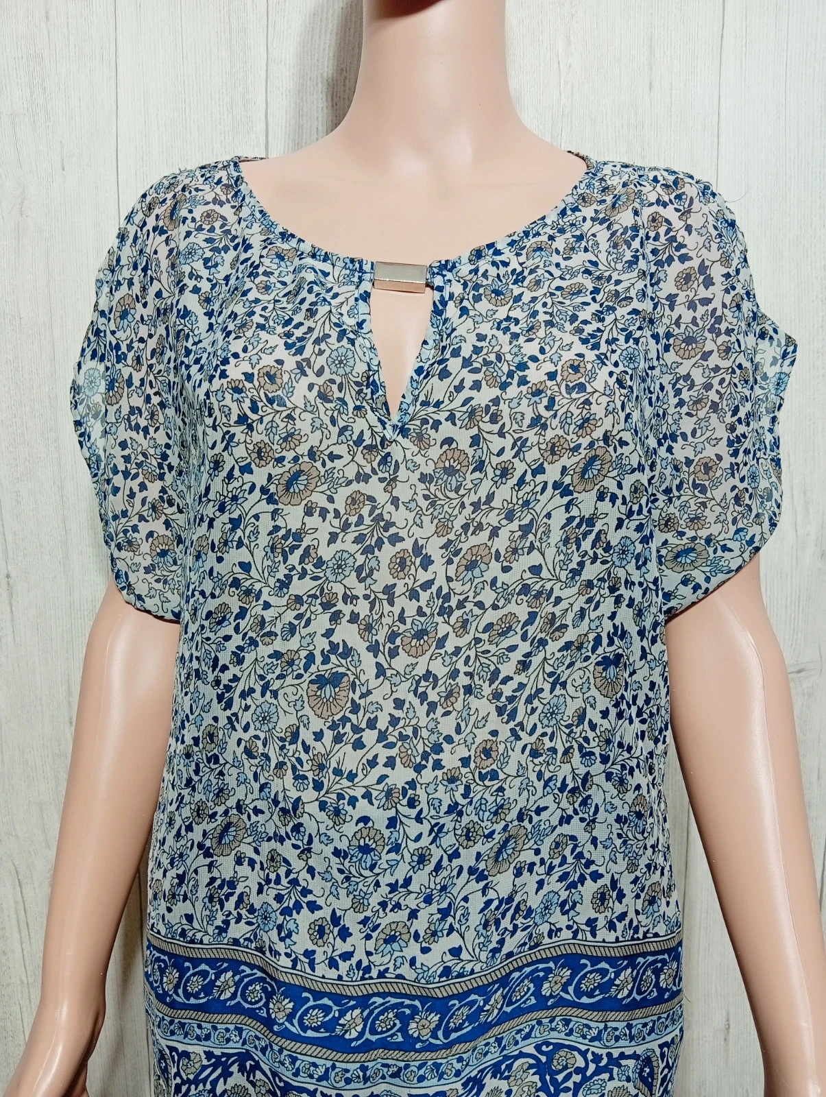 Blouse femme- Taille L/40- F&P - couleur gris et marine – F&P – taille L / 40 / 12 2
