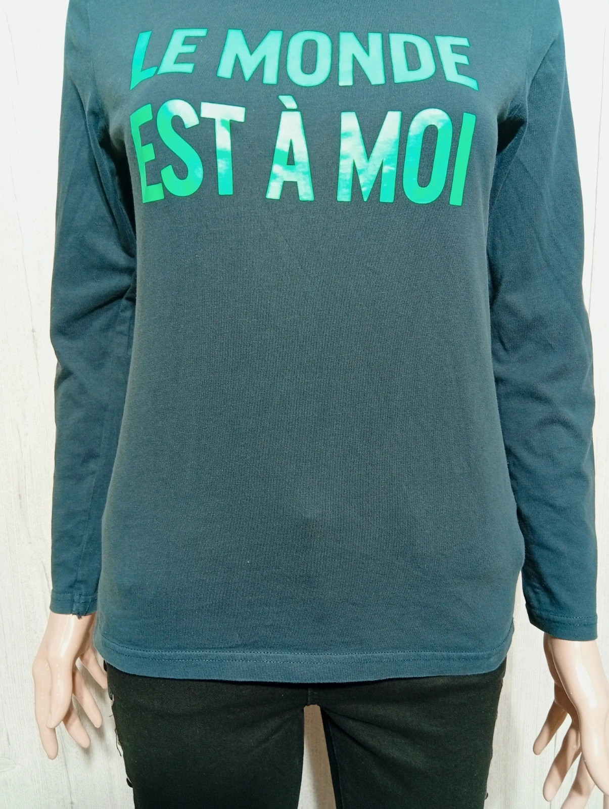 T-shirt manche longue fille- Taille 14ans ( 164 cm) - tape a loeil- Couleur marine et vert – Tape à l'œil – taille 14 ans / 164 cm 3