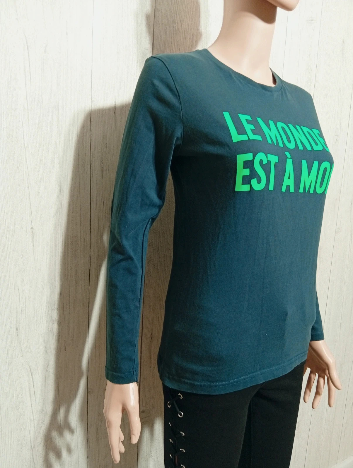 T-shirt manche longue fille- Taille 14ans ( 164 cm) - tape a loeil- Couleur marine et vert – Tape à l'œil – taille 14 ans / 164 cm 4