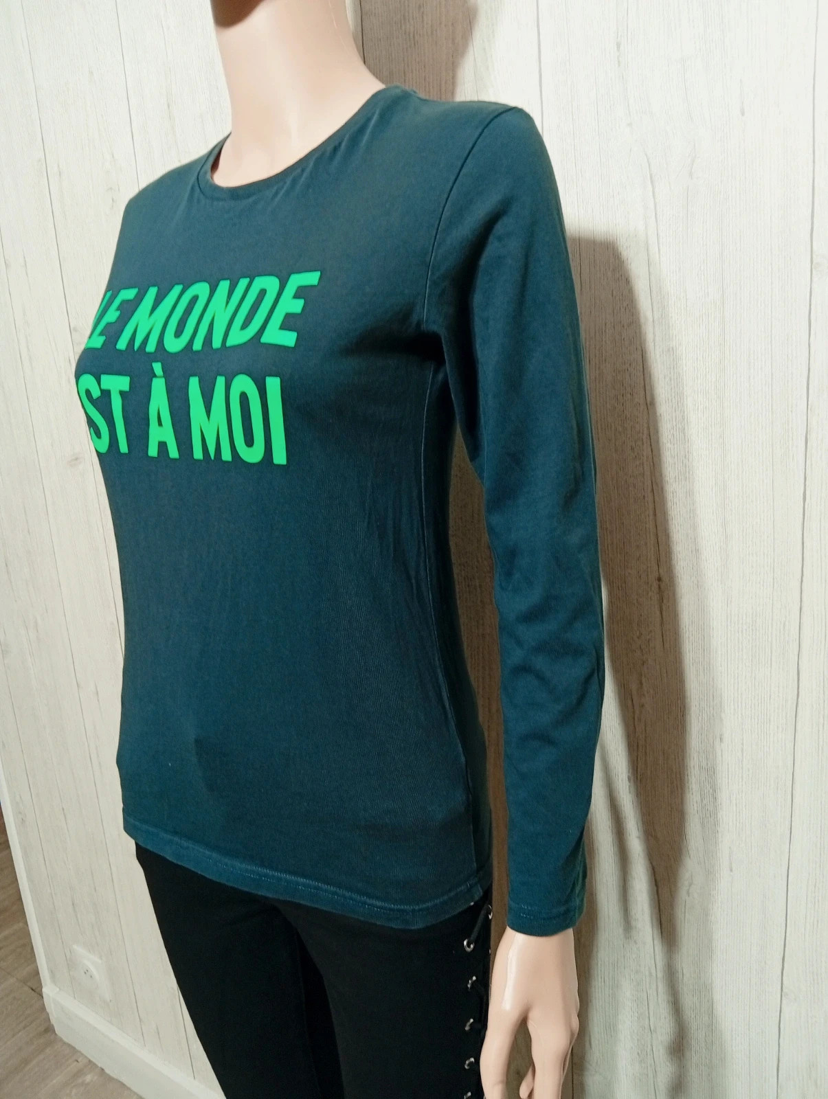 T-shirt manche longue fille- Taille 14ans ( 164 cm) - tape a loeil- Couleur marine et vert – Tape à l'œil – taille 14 ans / 164 cm 5