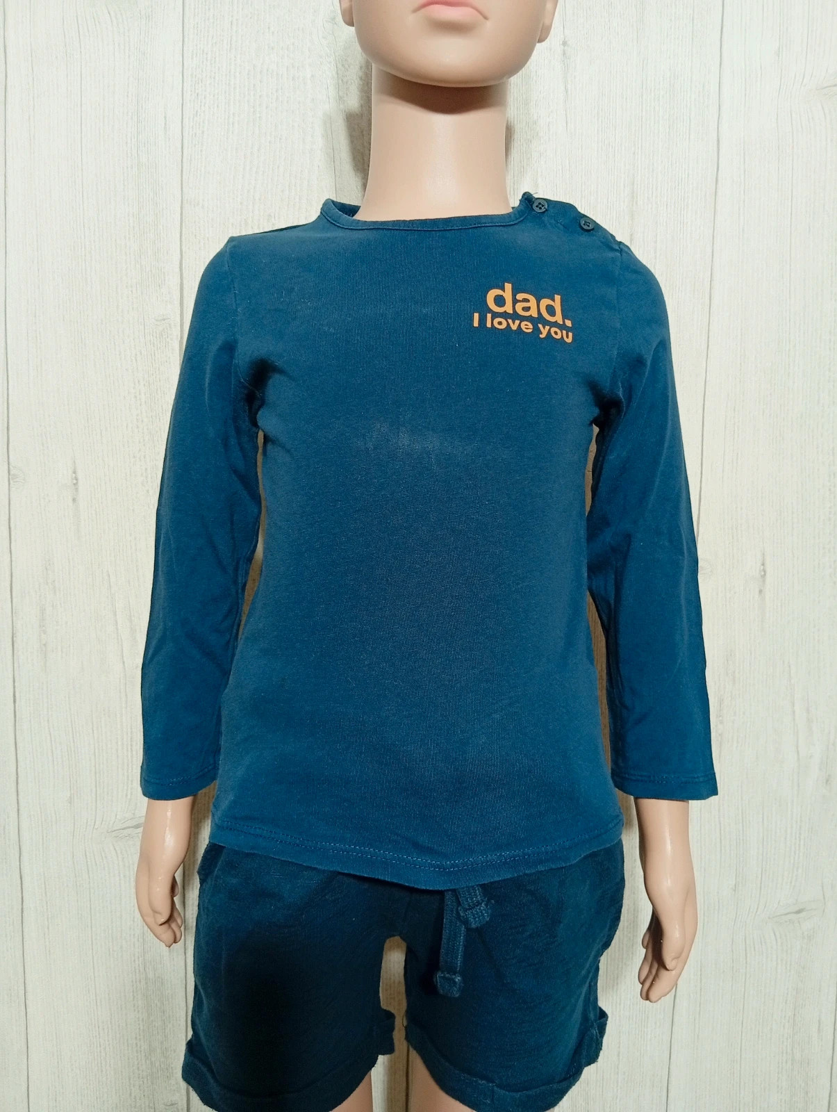 T-shirt garcon - Taille 3 ans ( 94 cm) - Kiabi - couleur marine et moutarde – Kiabi – taille 3 ans / 98 cm