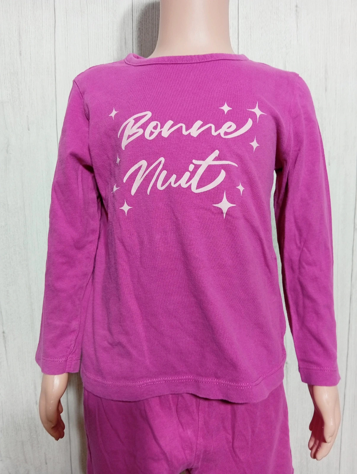 Ensemble de pyjama 2 pièces fille - Taille 5 ans ( 110cm) - Tissaia - couleur fushia et rose – Tissaia – taille 5 ans / 110 cm 2