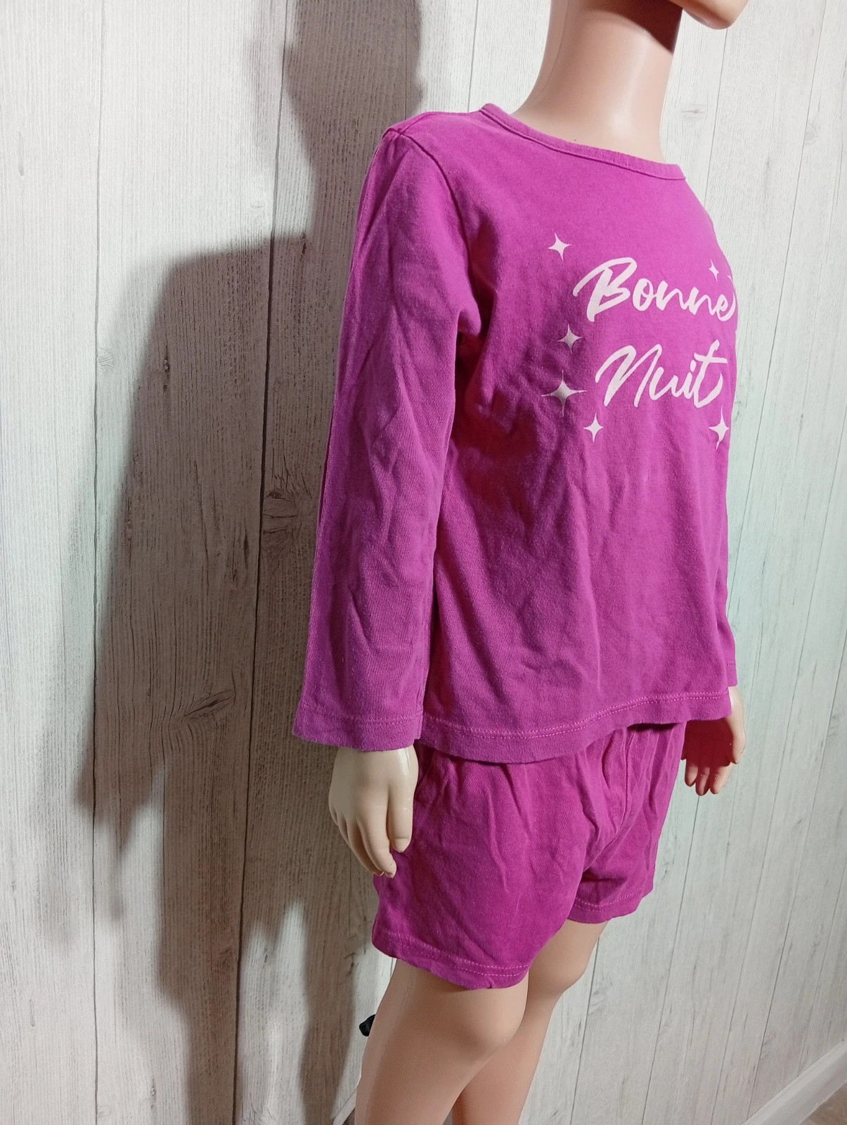 Ensemble de pyjama 2 pièces fille - Taille 5 ans ( 110cm) - Tissaia - couleur fushia et rose – Tissaia – taille 5 ans / 110 cm 4