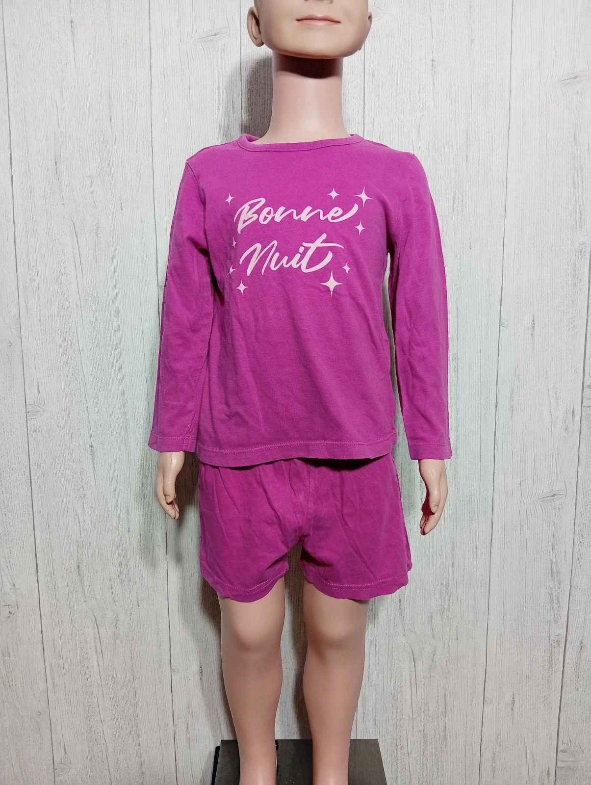 Ensemble de pyjama 2 pièces fille - Taille 5 ans ( 110cm) - Tissaia - couleur fushia et rose