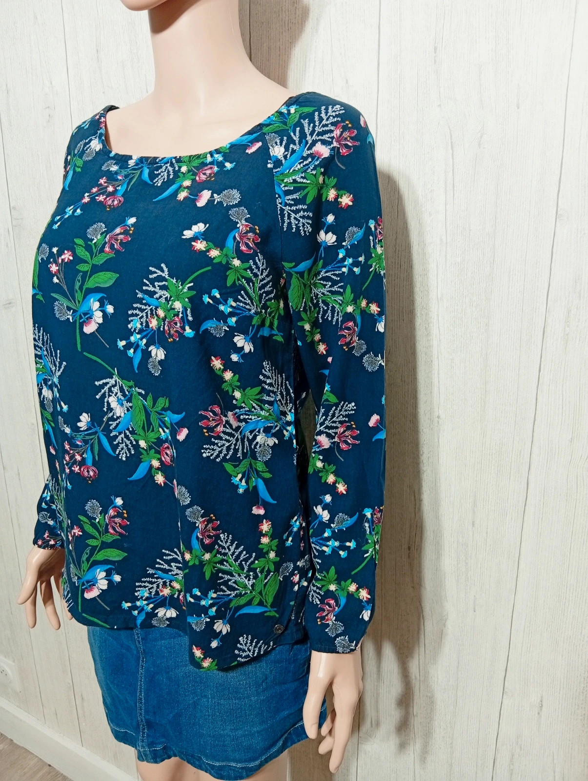 Blouse manche longue femme - Taille S/36 - CECIL - couleur marine multicolore – Cecil – taille S / 36 / 8 5