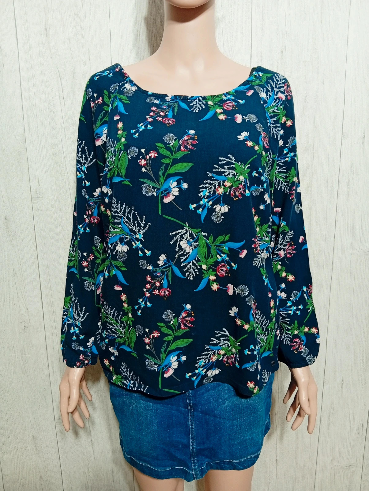 Blouse manche longue femme - Taille S/36 - CECIL - couleur marine multicolore