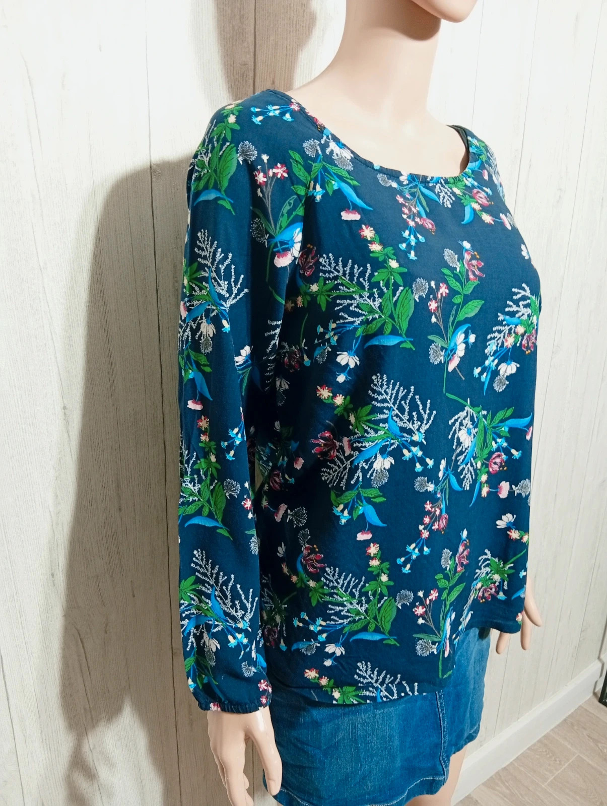 Blouse manche longue femme - Taille S/36 - CECIL - couleur marine multicolore – Cecil – taille S / 36 / 8 4