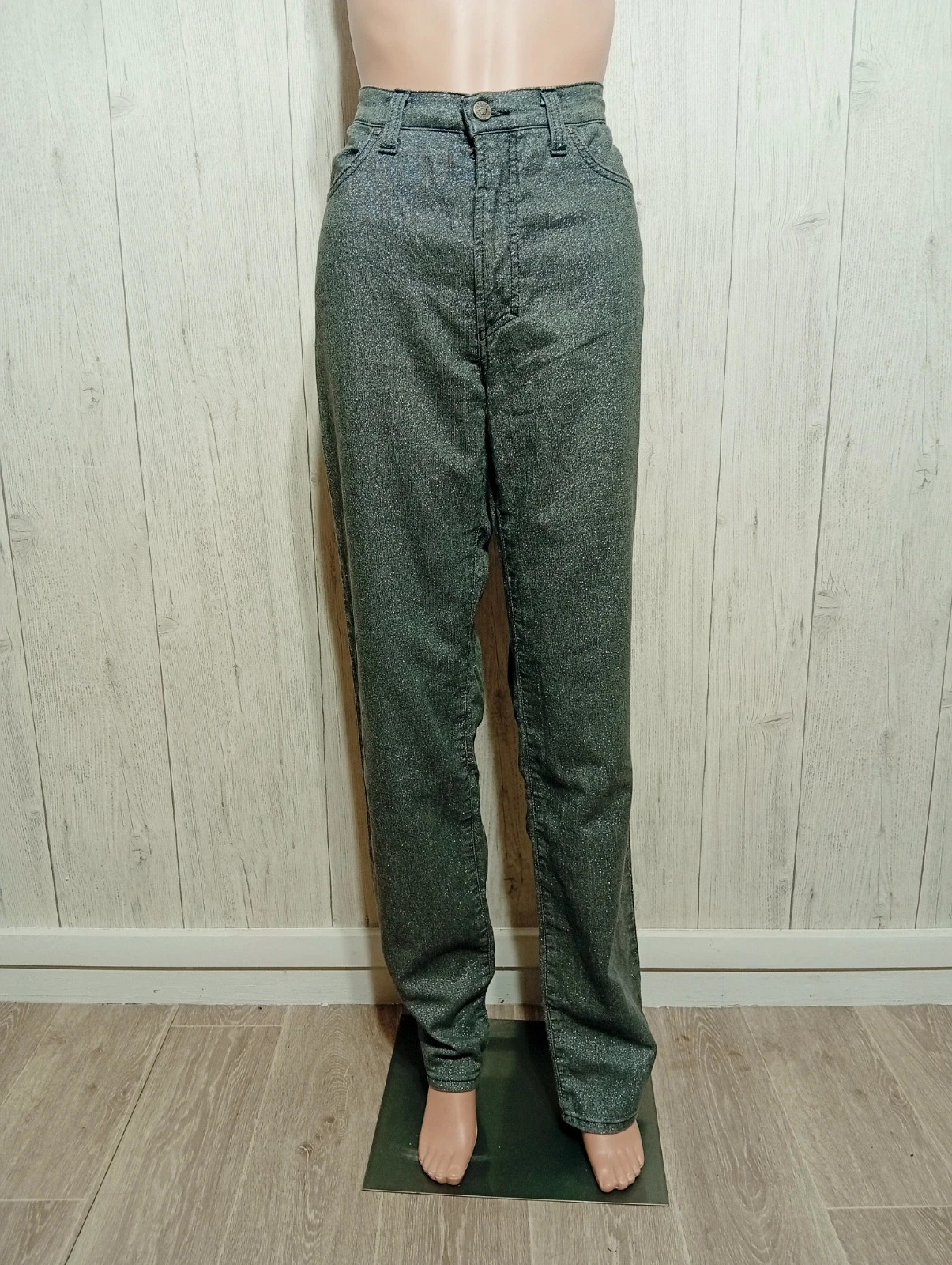 Pantalon femme - taille XL/42- Versace Jeans Couture- couleur gris argente- neuf