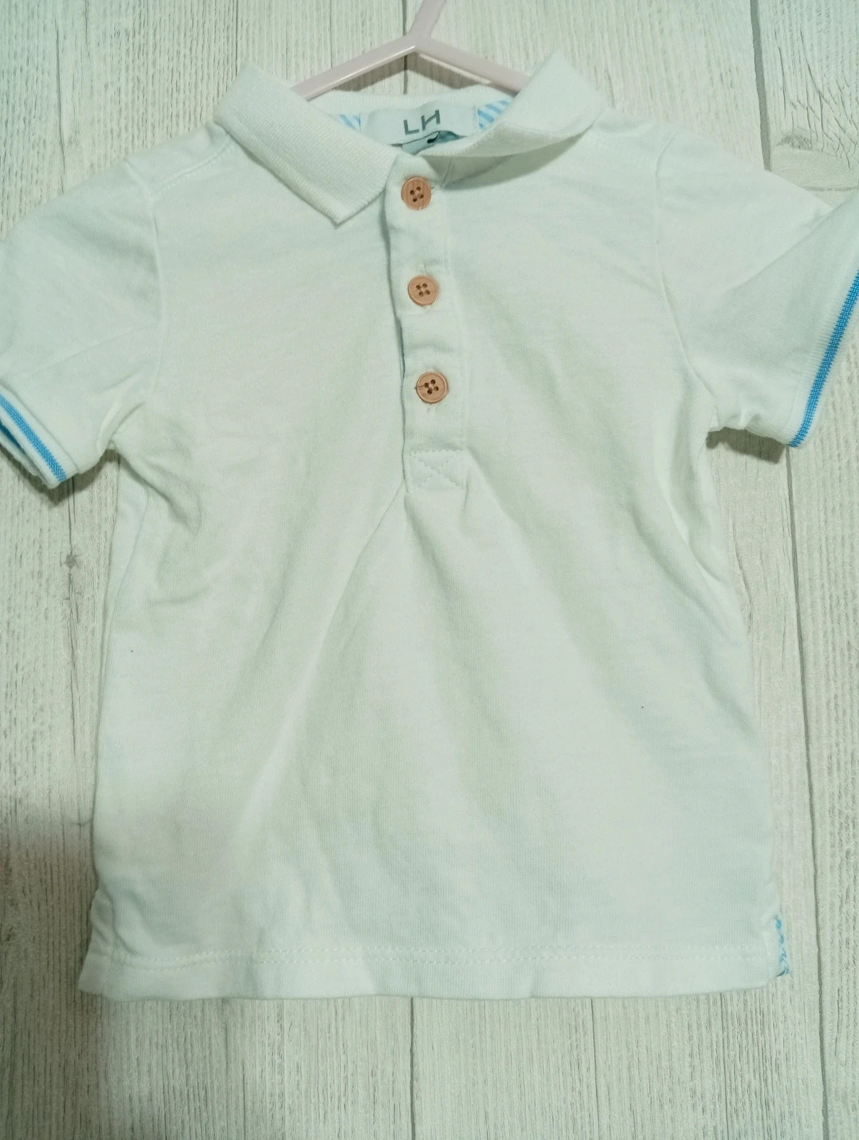 Polo manche courte garcon - Taille 6 mois(68 cm) - La Halle - couleur blanc et bleu – La Halle – taille 6-9 mois / 68 cm 3