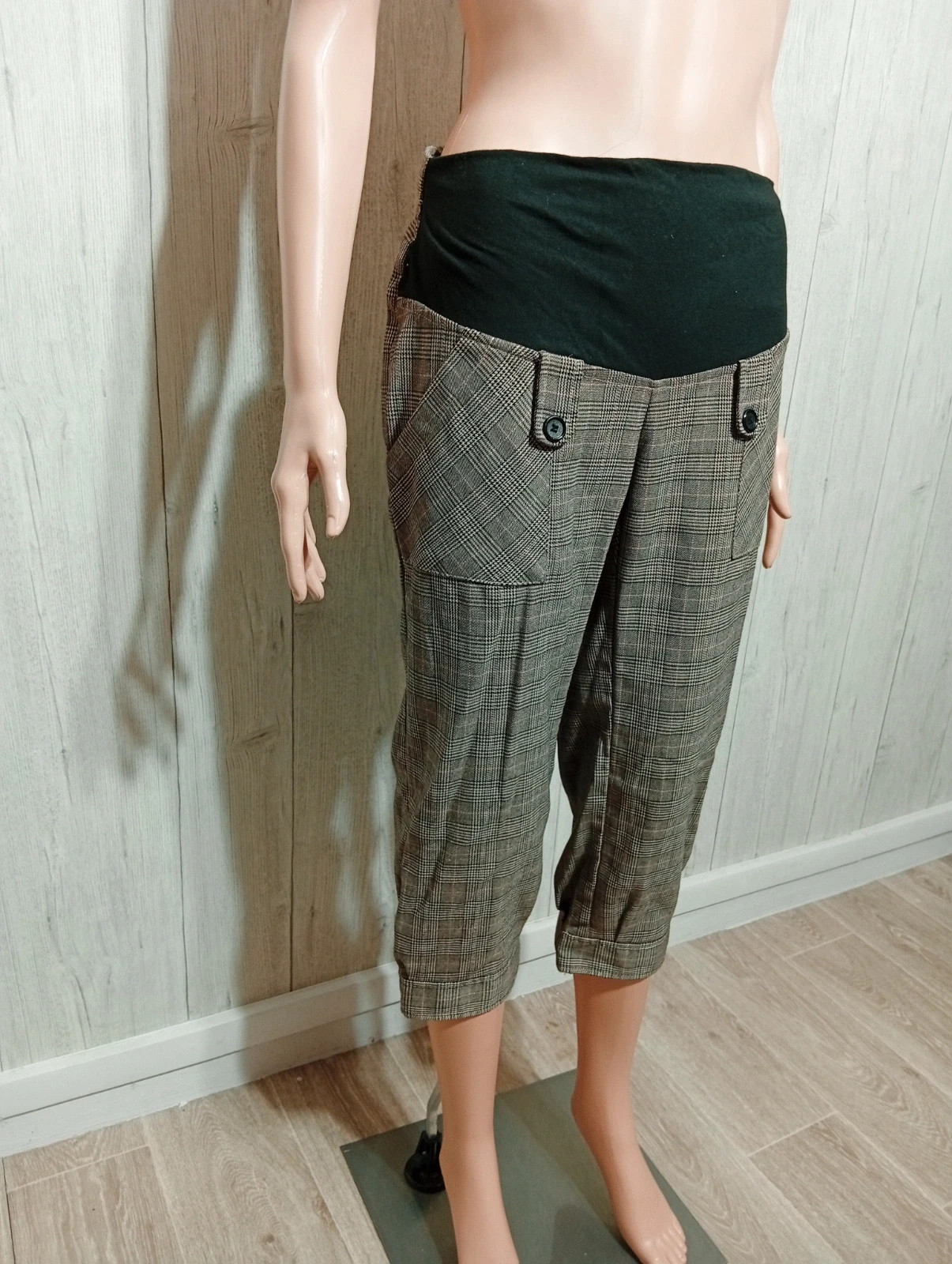 Pantacourt femme - Taille S/36 - Ligne maternité- Couleur marron et noir – Ligne Maternité – taille S / 36 / 8 4