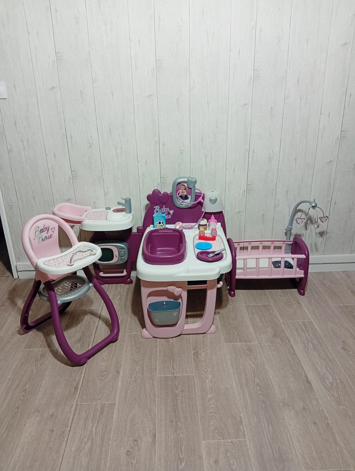 Nurserie fille - Baby Nurse - Couleur violet et gris – Baby Nurse – taille 3 ans / 98 cm