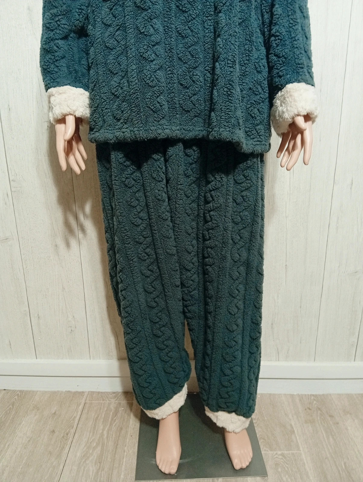 Ensemble de pyjama 2 pièces femme - Taille XXL/44- couleur gris et blanc – taille XXL / 44 / 16 3