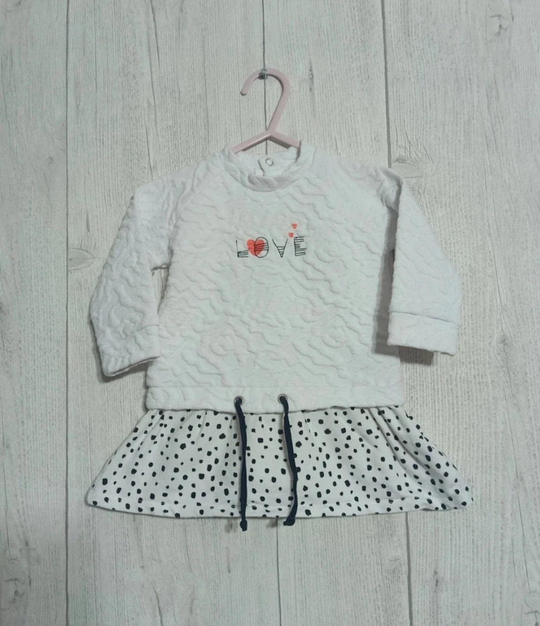 Robe fille - Taille 6 mois (67 cm) - Sucre D'orge- couleur blanc et noir