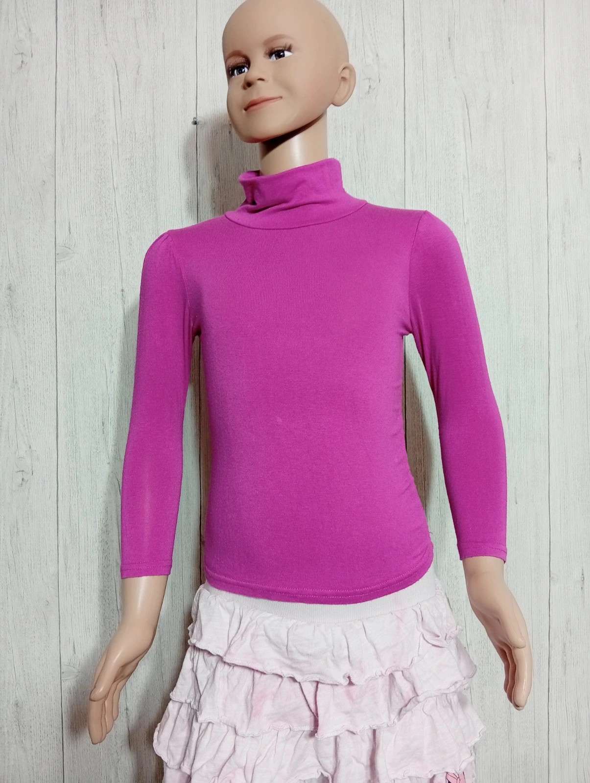 Pull à col roule fille - Taille 5 ans - Eldys - couleur fushia