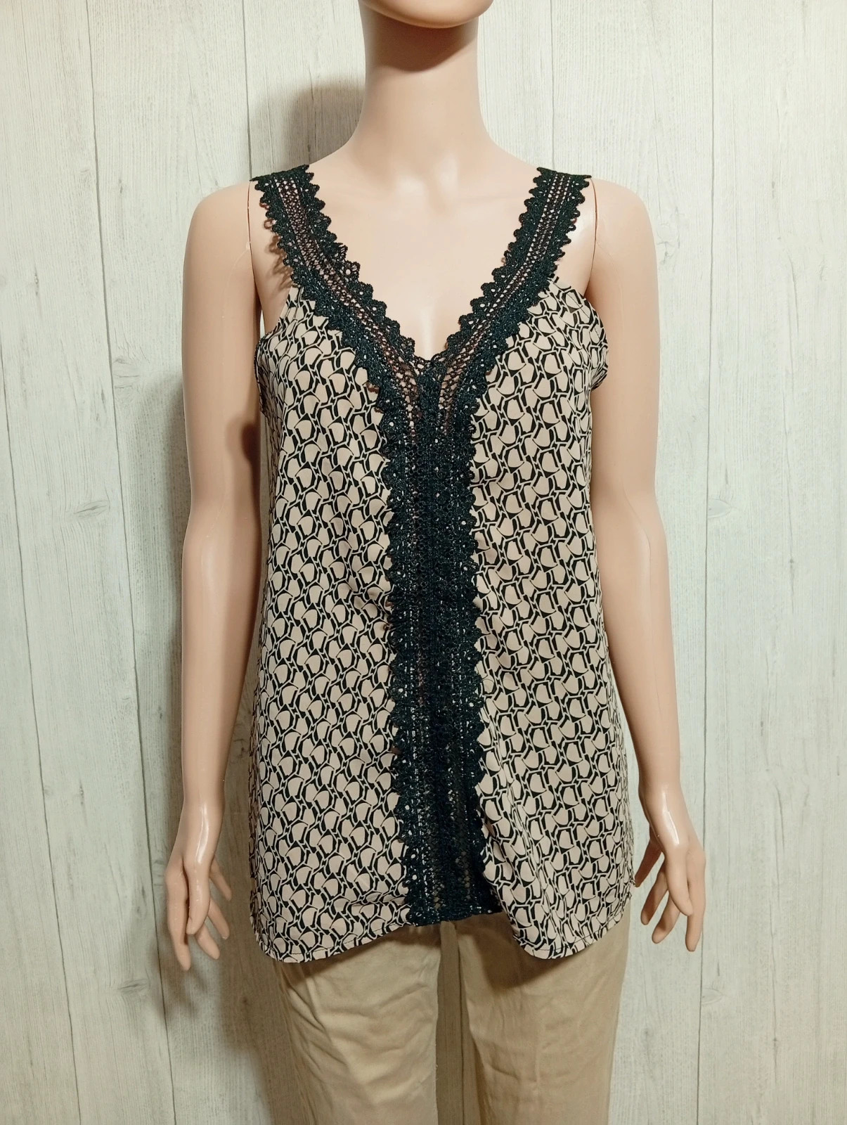 Débardeur femme- Taille M/38 - Shein - couleur noir et marron – Shein – taille M / 38 / 10