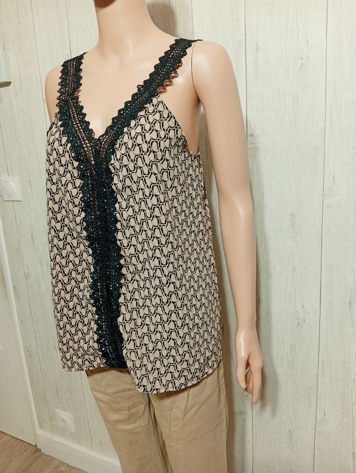 Débardeur femme- Taille M/38 - Shein - couleur noir et marron – Shein – taille M / 38 / 10 5