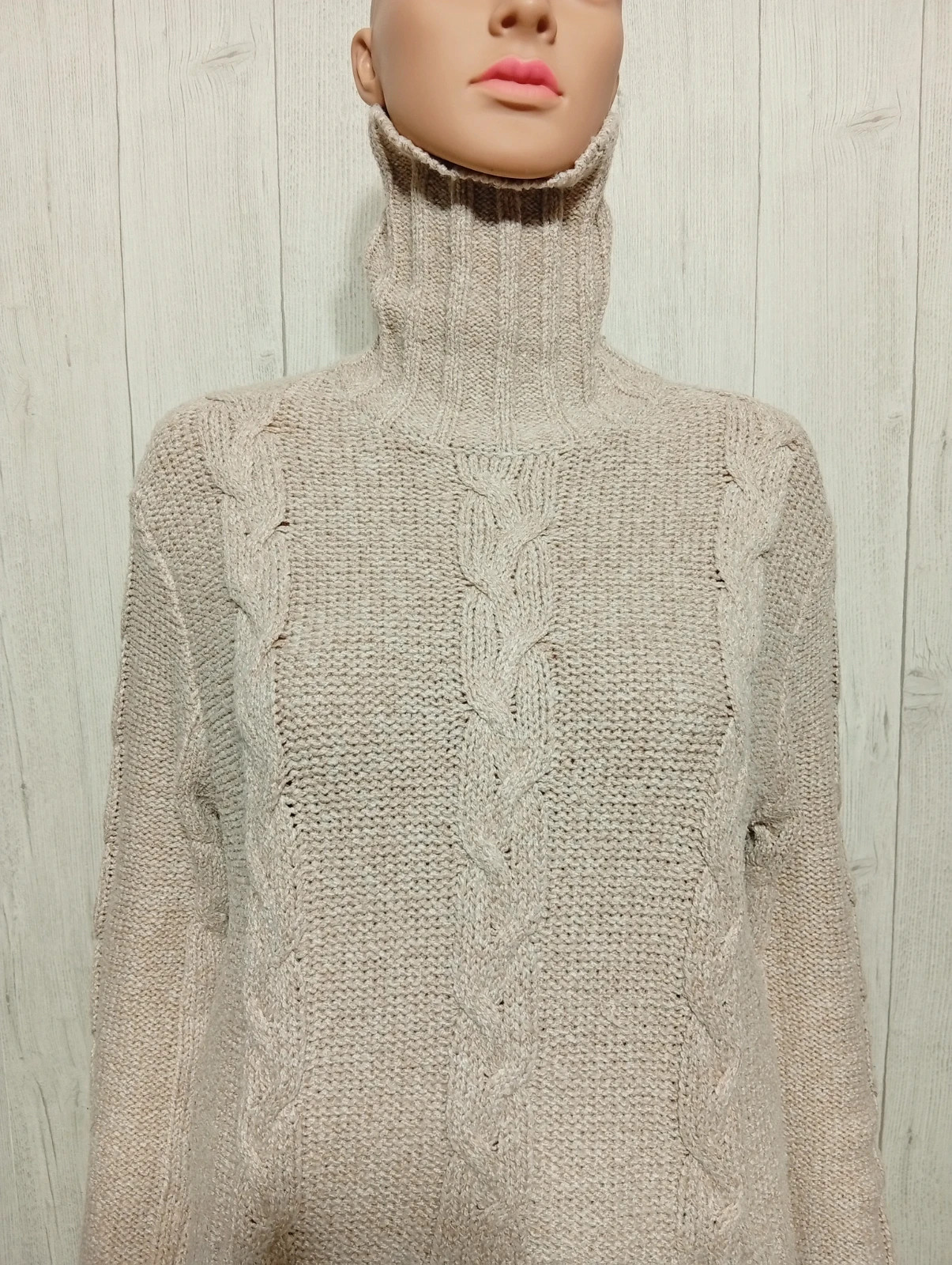 Pull à col roule femme - taille M/38 - Shein - couleur beige – Shein – taille M / 38 / 10 2
