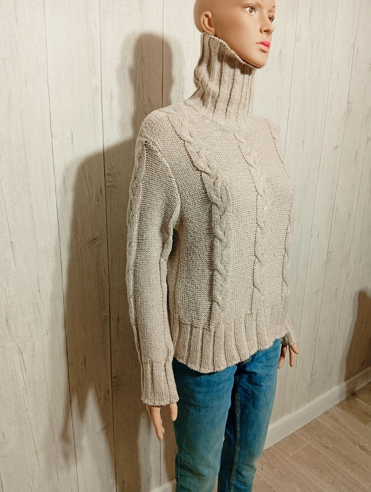 Pull à col roule femme - taille M/38 - Shein - couleur beige – Shein – taille M / 38 / 10 4