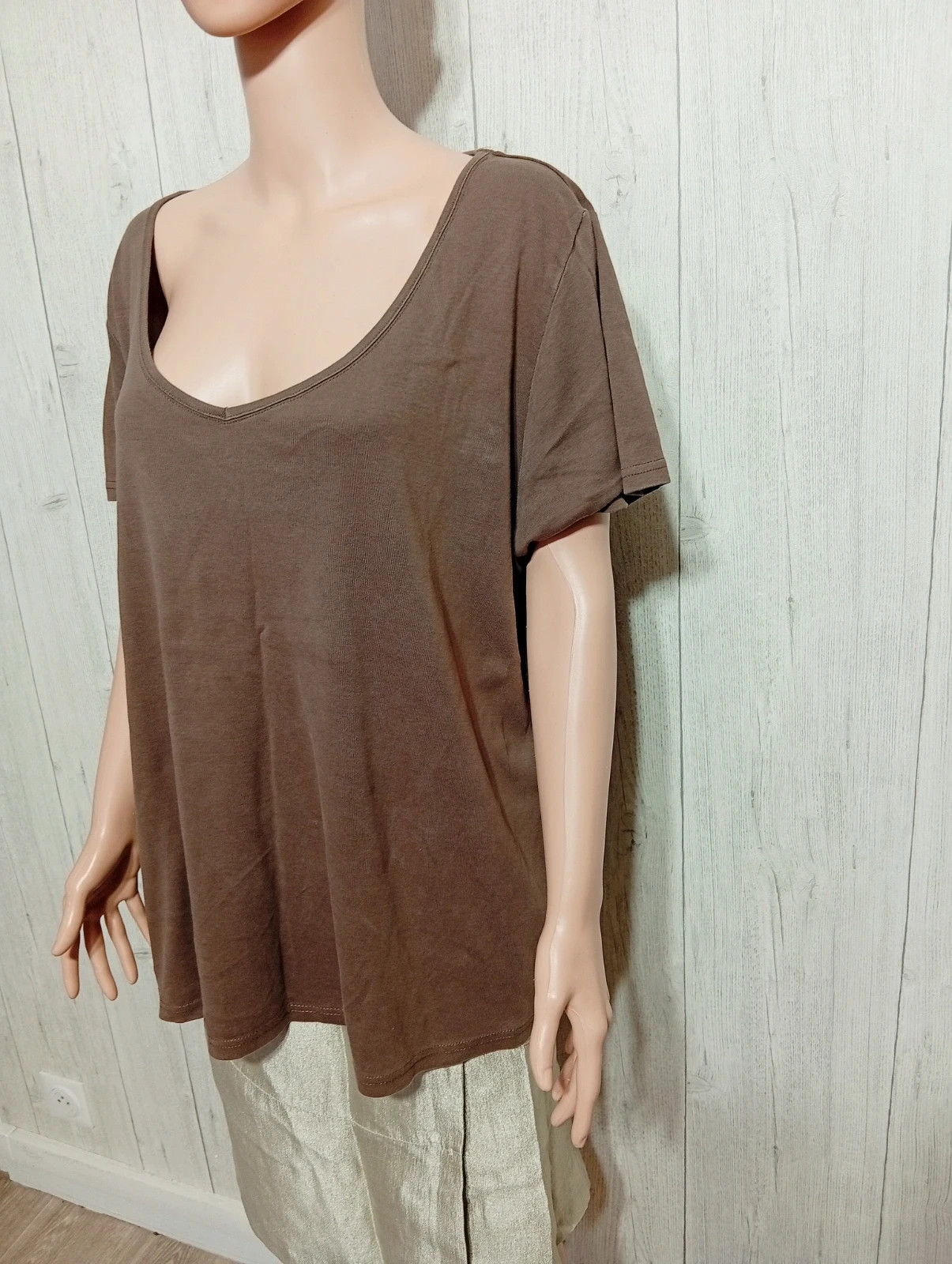 T-shirt femme - Taille 58/60 -- couleur marron – ikebana – taille 9XL / 58 / 30 5