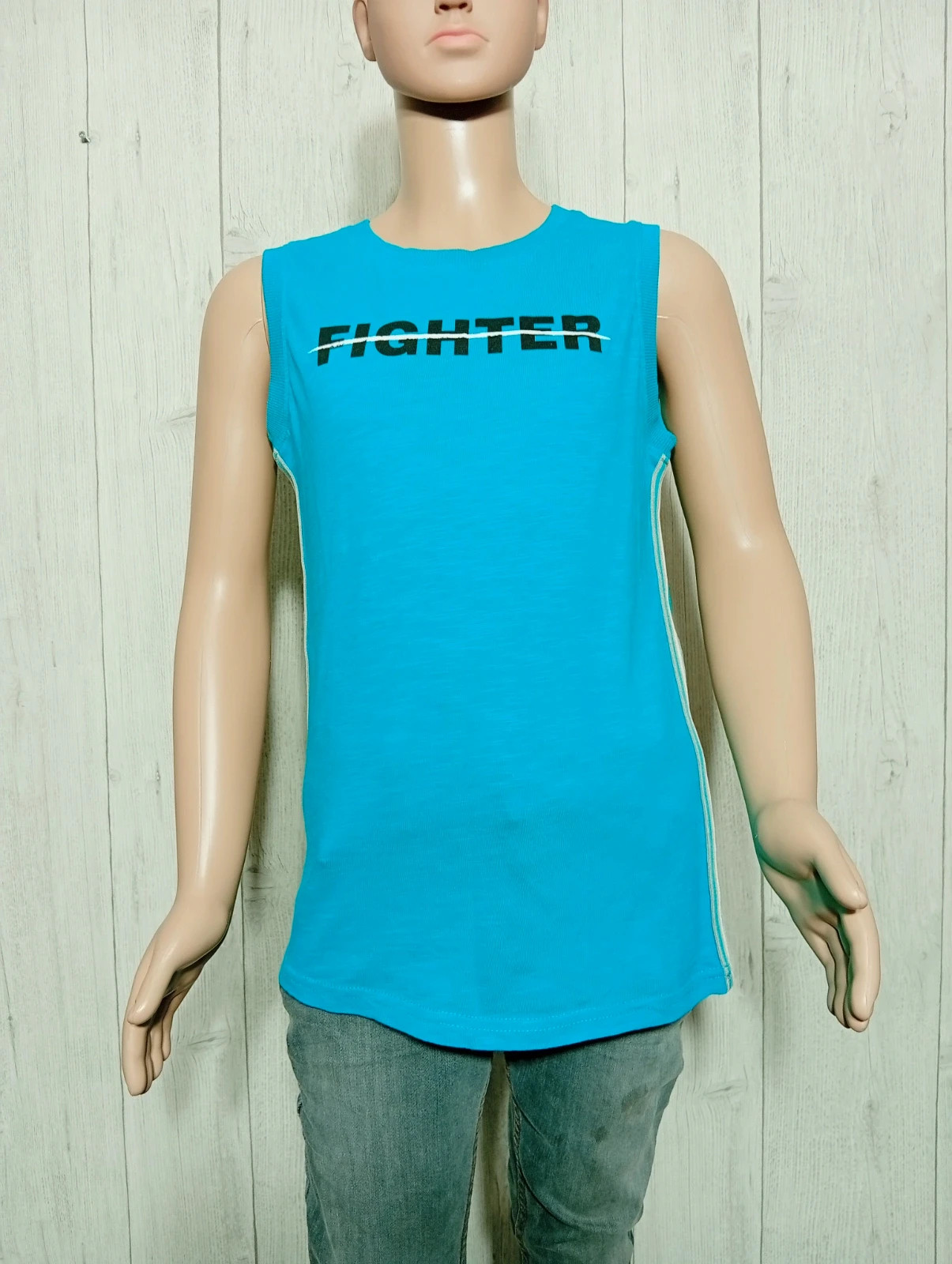 T-shirt garcon - Taille 10 ans ( 138/143 cm) - Kiabi - couleur bleu et noir – Kiabi – taille 10 ans / 140 cm