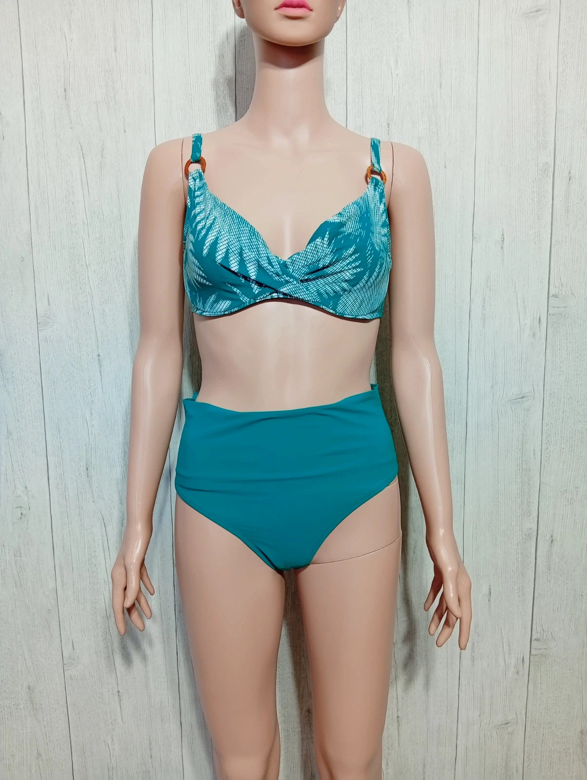 Maillot de bain 2 pieces femme - Taille L/40- Passionata - couleur vert et blanc – Passionata – taille L / 40 / 12