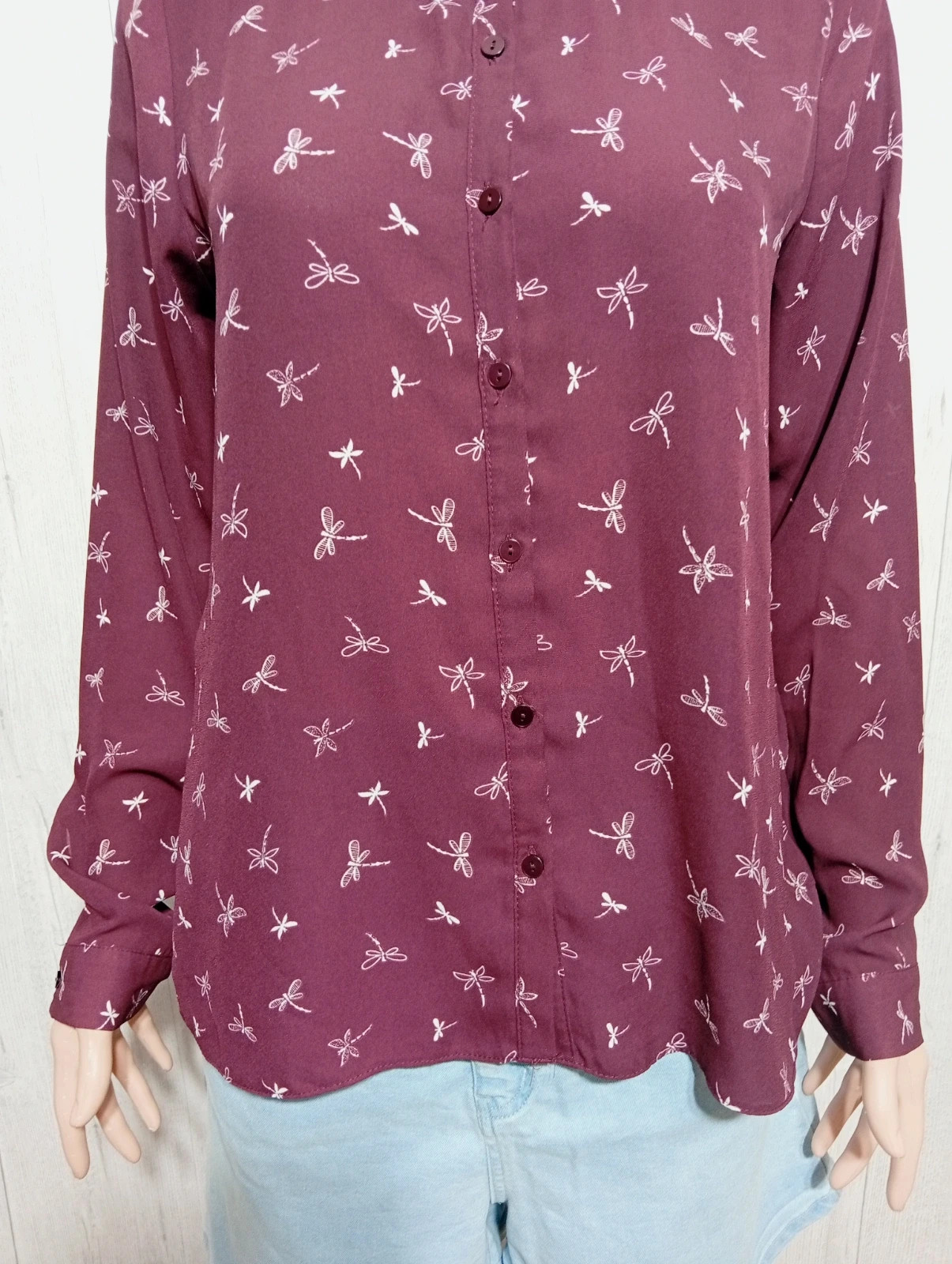 Chemise femme - Taille M/38 - Primark- couleur bordeau et blanc – Primark – taille M / 38 / 10 3