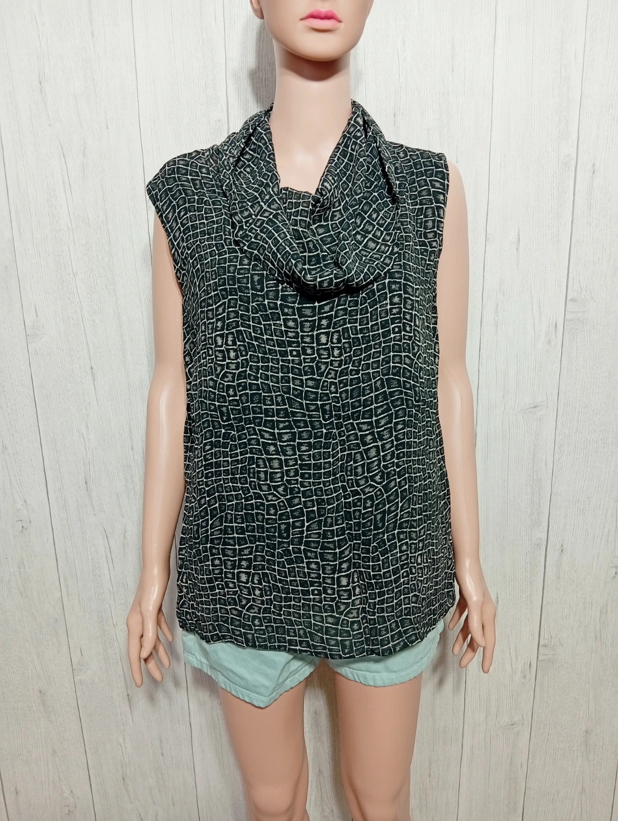 Blouse sans manche femme- taille 46 - M&S Mode - couleur noir et creme